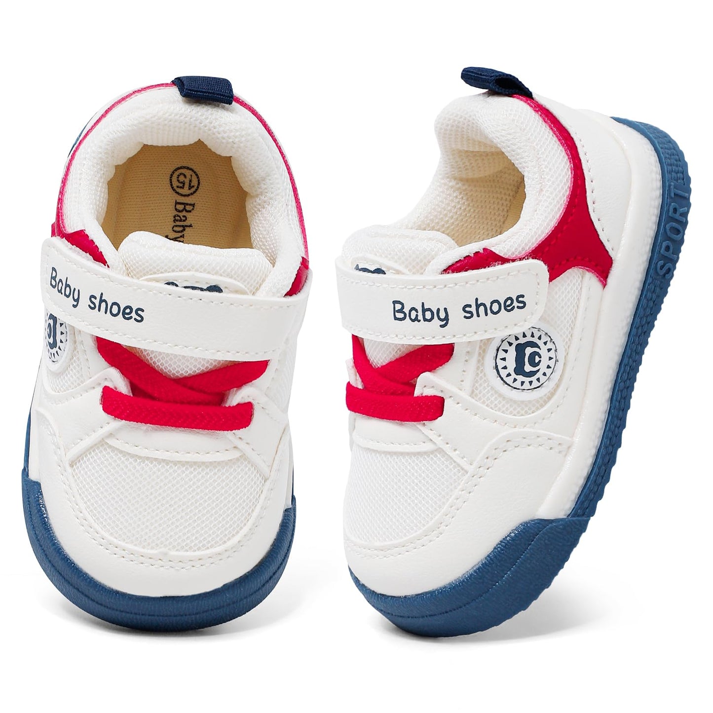 MASOCIO Babyschuhe für den ersten Schritt - Weiche flache Gummisohle, rutschfest, für Jungen und Mädchen, ideal für den Außenbereich