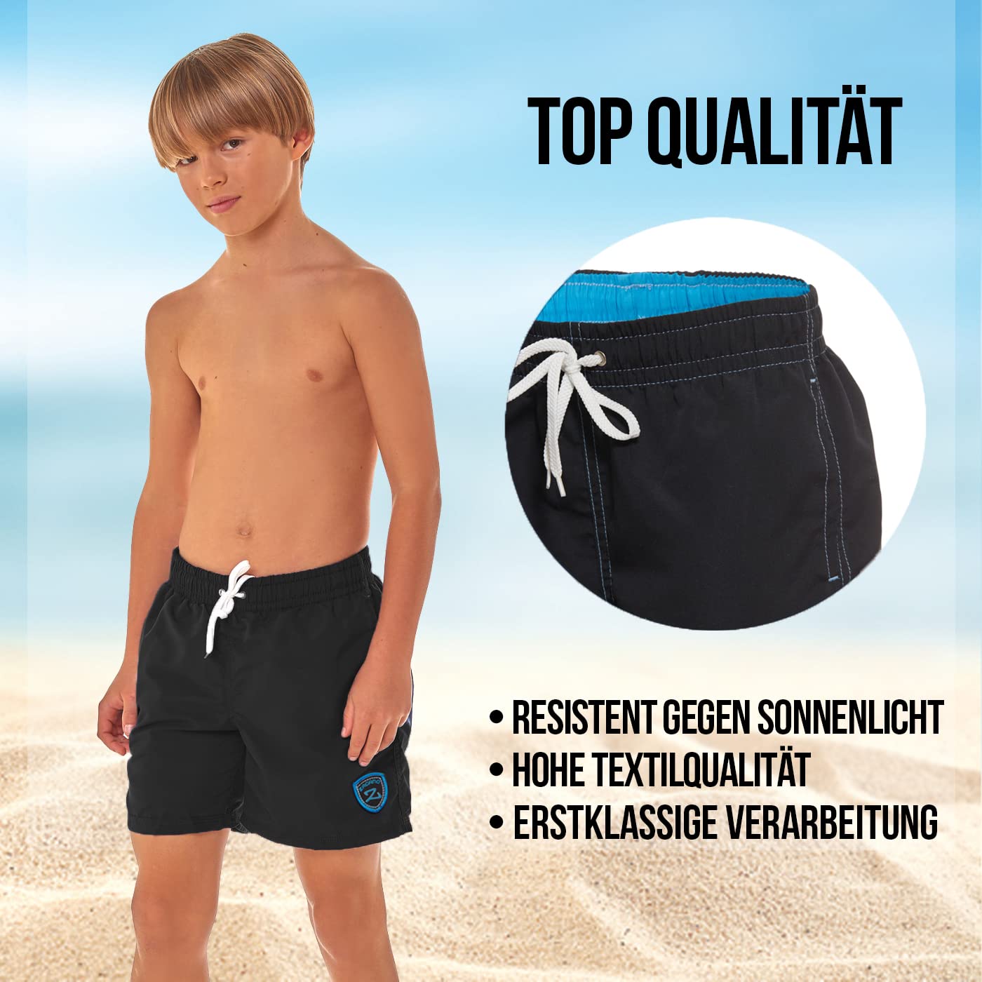 Zagano Boys' Quick-Drying Swimming Trunks Sports Trousers Boys Kids Swimwear Size 128-164