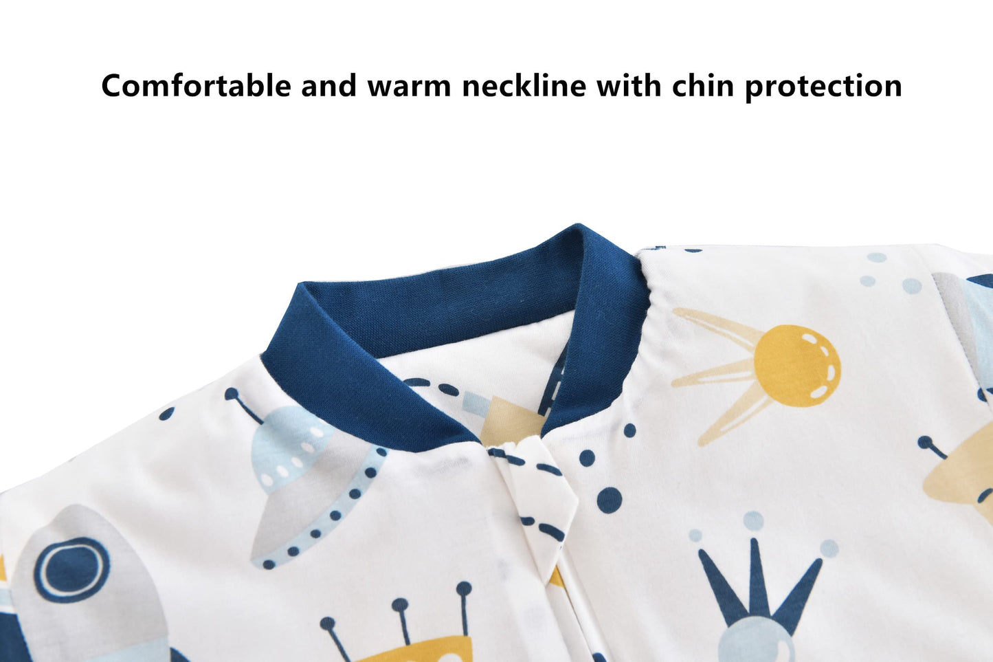 Chilsuessy Baby Sleeping Bag Winter with Removable Long Sleeve Organic Cotton Baby Sleeping Bag Small Children All-Year Sleeping Bag Pyjamas for Boys and Girls, Crown/2.5 Tog, 75-90 cm