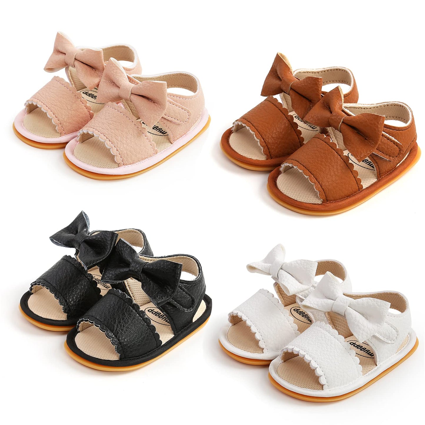 Babyschuhe RVROVIC Sandalen für Jungen und Mädchen mit weichem Sohlen, leichten Sommer-Schuhen und Schleifen-Knoten für Kleinkinder, ideal für den Outdoor-Gang.