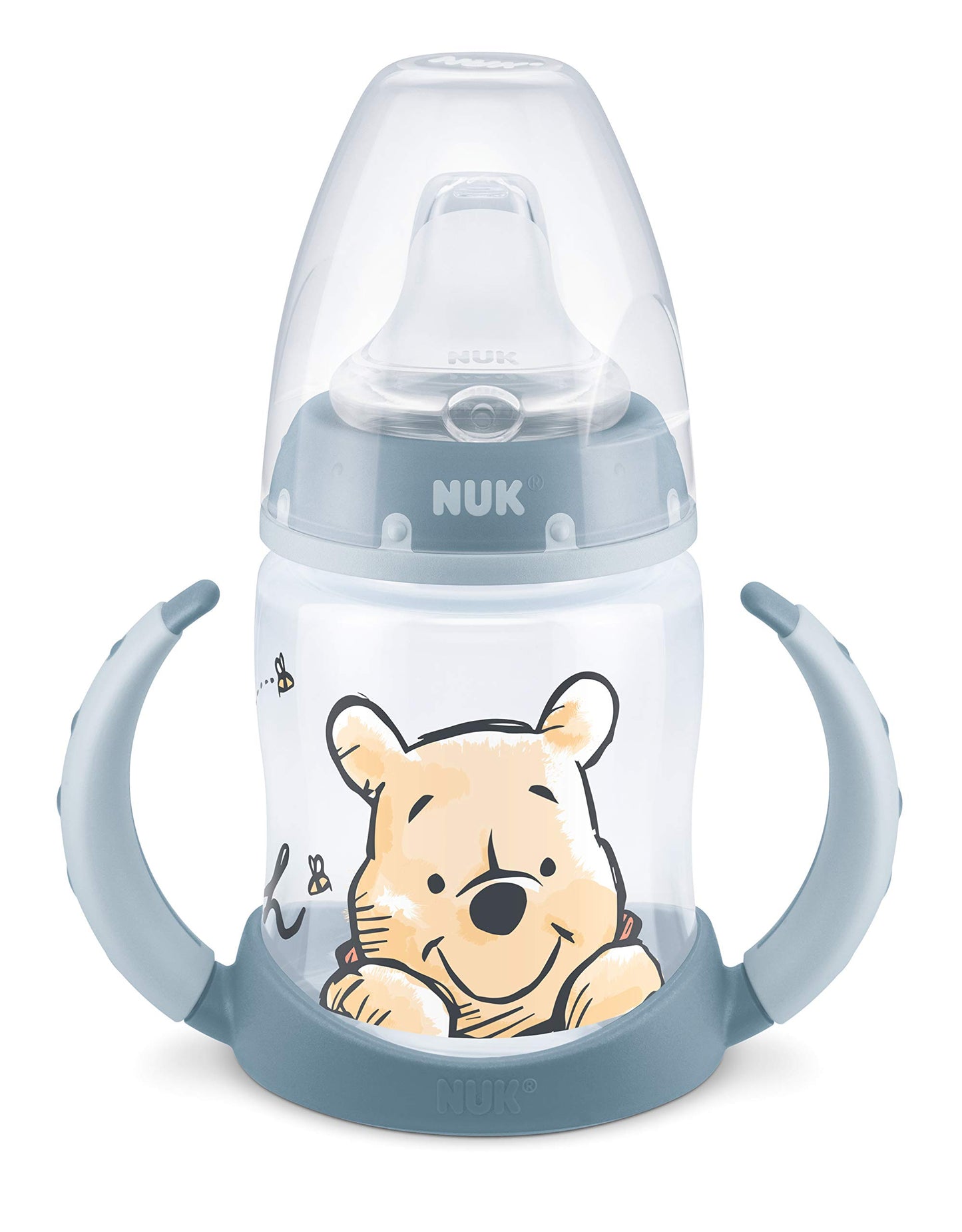 NUK First Choice+ Trinklernflasche | 6–18 Monate | 150 ml | Temperature Control Anzeige | Anti-Colic-Ventil | auslaufsichere Trinkschnabel | Ergonomische Griffe | BPA-frei | Disney Winnie Puuh blau - Meloni2