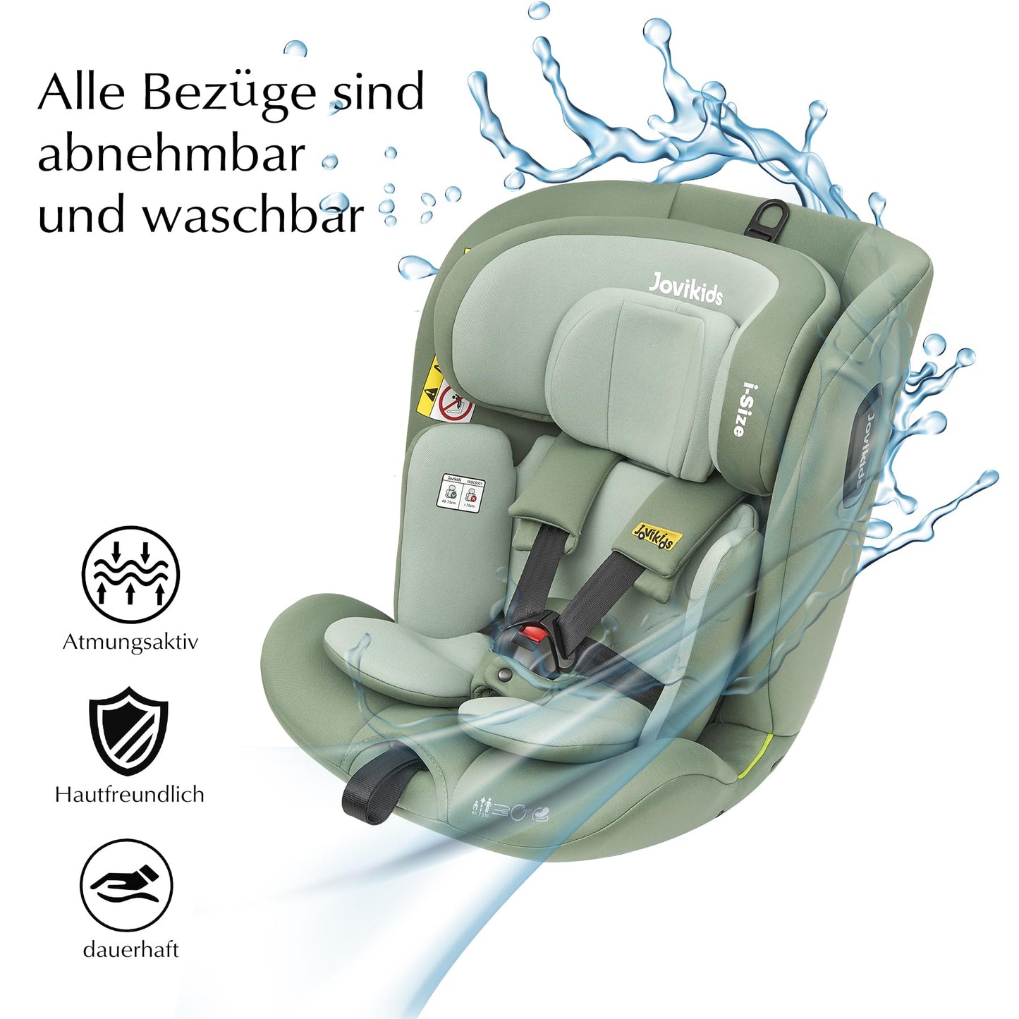 Jovikids 360° Drehbar Kindersitz mit ISOFIX und Ruheposition, i-Size(ECE R129) 40-150cm(0-36kg) Reboarder Baby Autositz, ab Geburt -12 Jahre (blau) - Meloni2