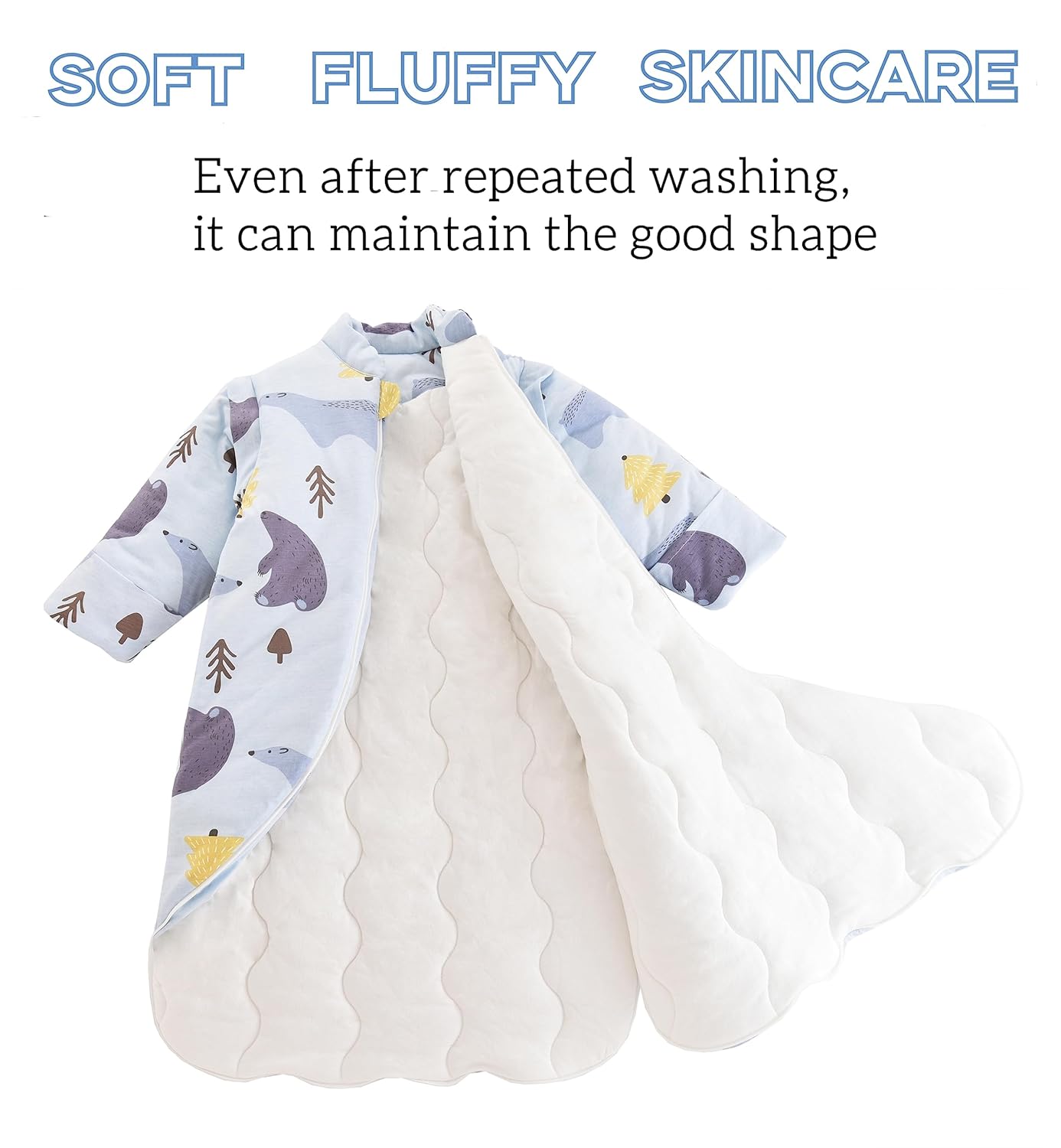 Chilsuessy Baby Sleeping Bag Winter, Removable Sleeves, Warm Lined 3.5 Tog Winter Sleeping Bags, Boys/Girls Sleeping Bag for Toddlers from 6 Months to 6 Years
