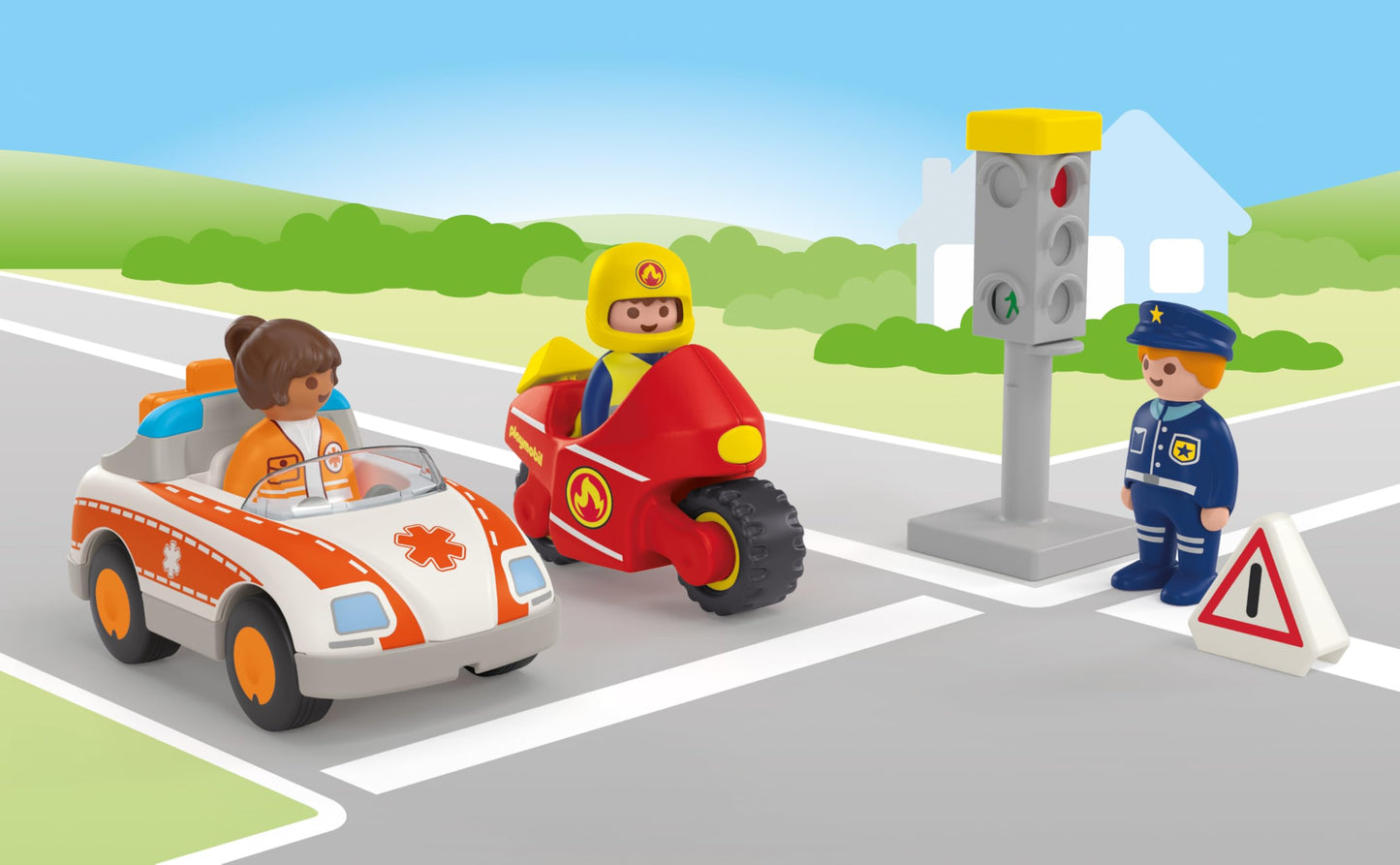 PLAYMOBIL Junior Heroes of Everyday Life Sustainable Toy for Children from 1 Year Including Doctor, Firefighter and Policeman, 71692