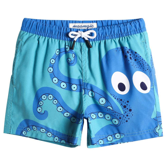 MaaMgic Badehose Jungen Sommer Badeshorts Schnelltrocknend Boardshorts mit Netzfutter Taschen und Verstellbarem Tunnelzug Urlaub Shorts
