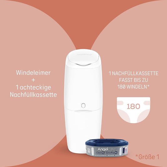 Angelcare 2370 Classic Nappy Bin, XL, White