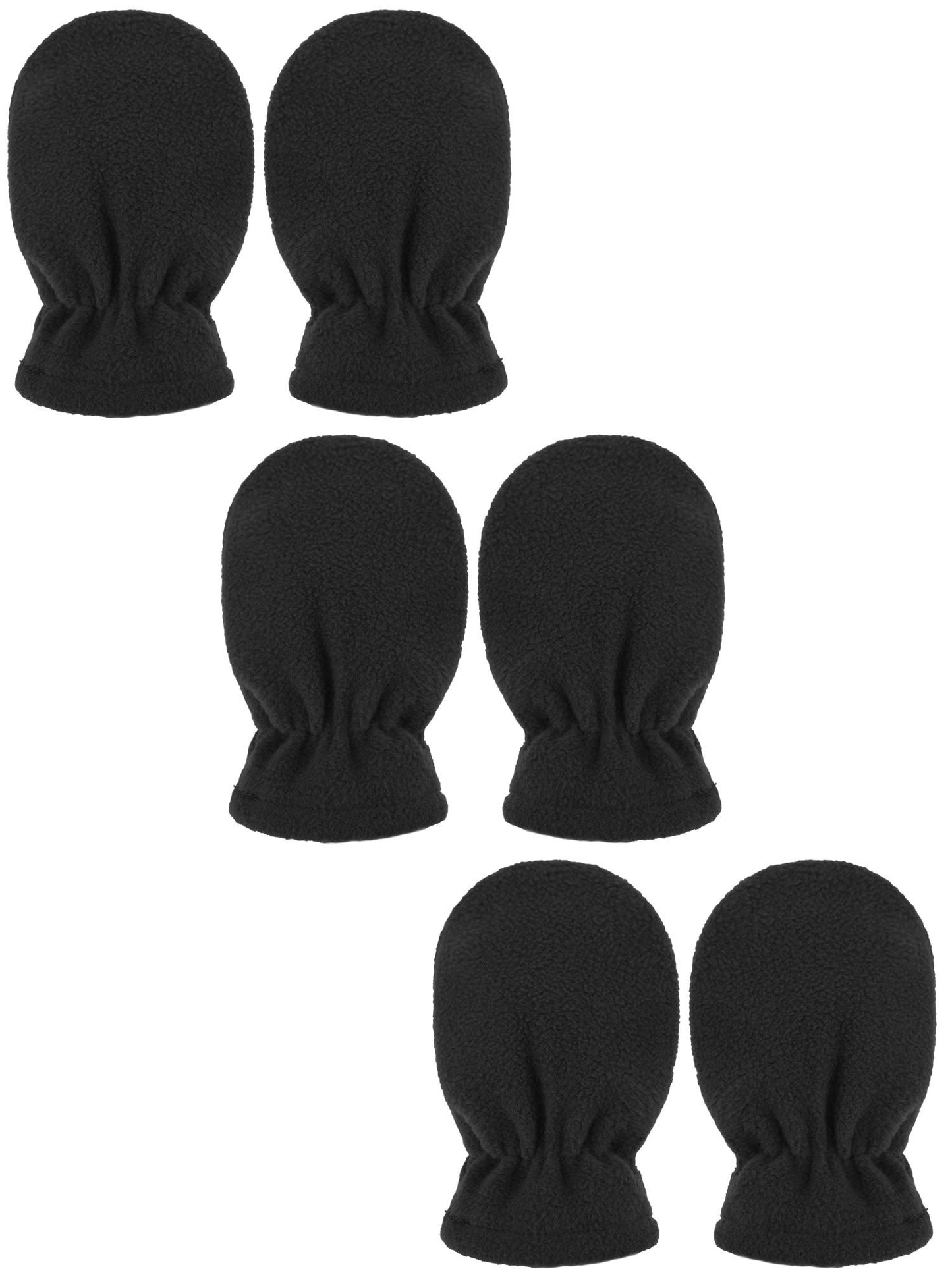 Boyiee 3 Pairs Newborn Baby and Toddler Winter Mittens Gloves Fleece