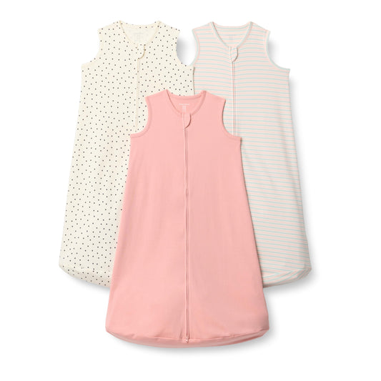 Amazon Essentials Unisex Baby Cotton Sleeping Bag Wearable Blanket 3 Pack