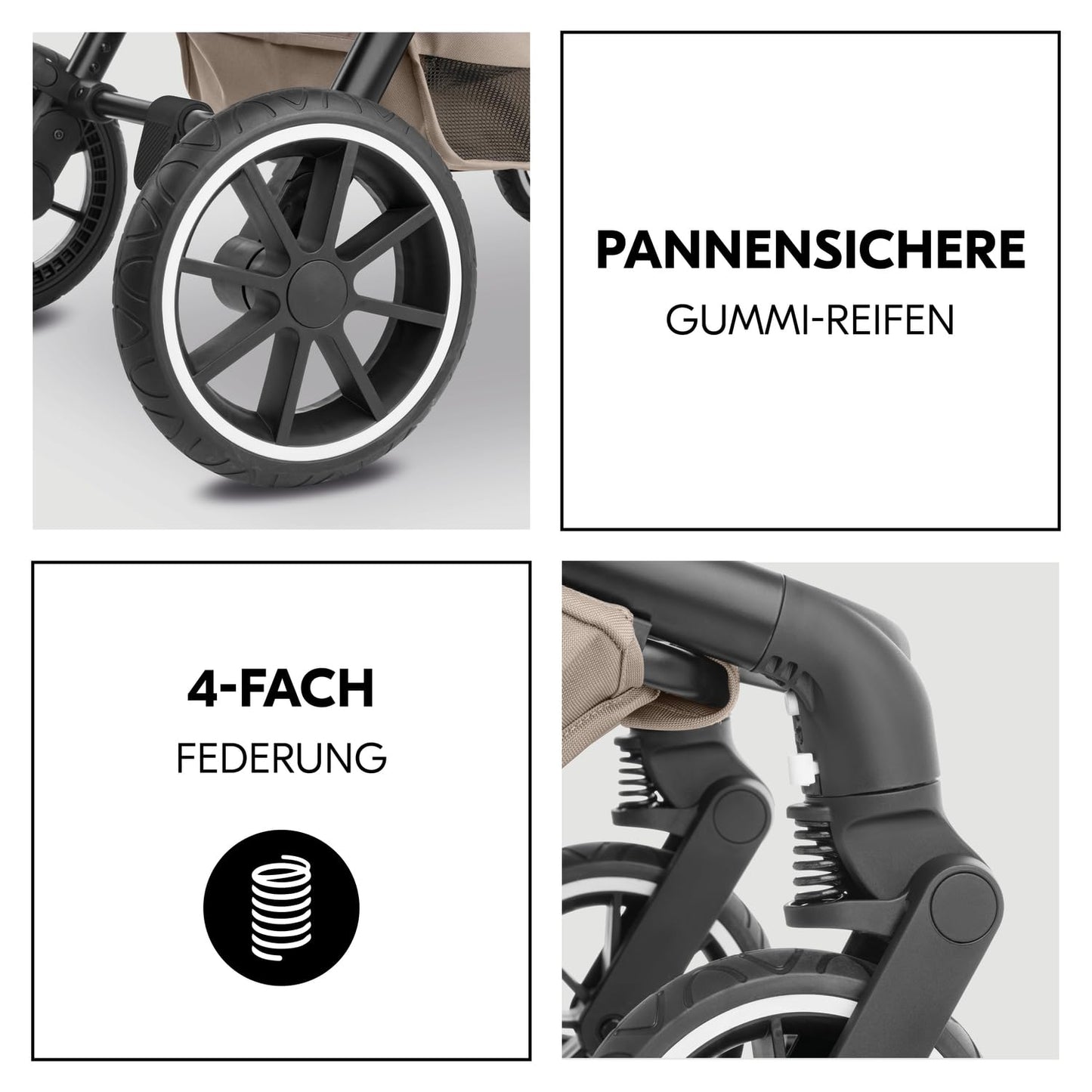 hauck 2 in 1 Kinderwagen Set ab Geburt bis 22 kg Move N Care Set, Große Babywanne, Wendbarer Buggysitz mit Liegefunktion, Teleskopgriff Gummiräder Federung, UV-Schutz 50+, Faltbar, XL Korb (Dark Grey)