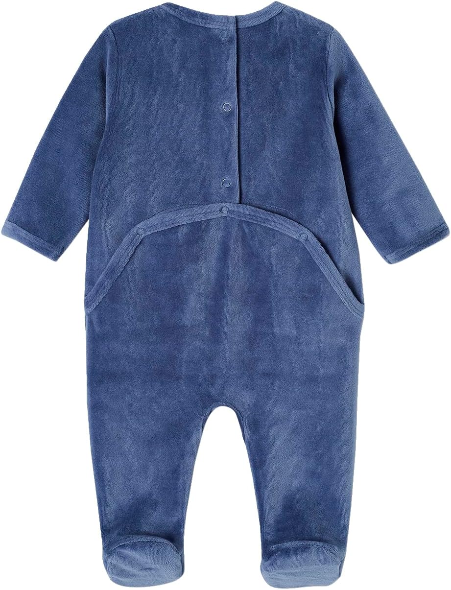 Vertbaudet 2-pack baby velvet rompers fox Oeko-Tex blue 50