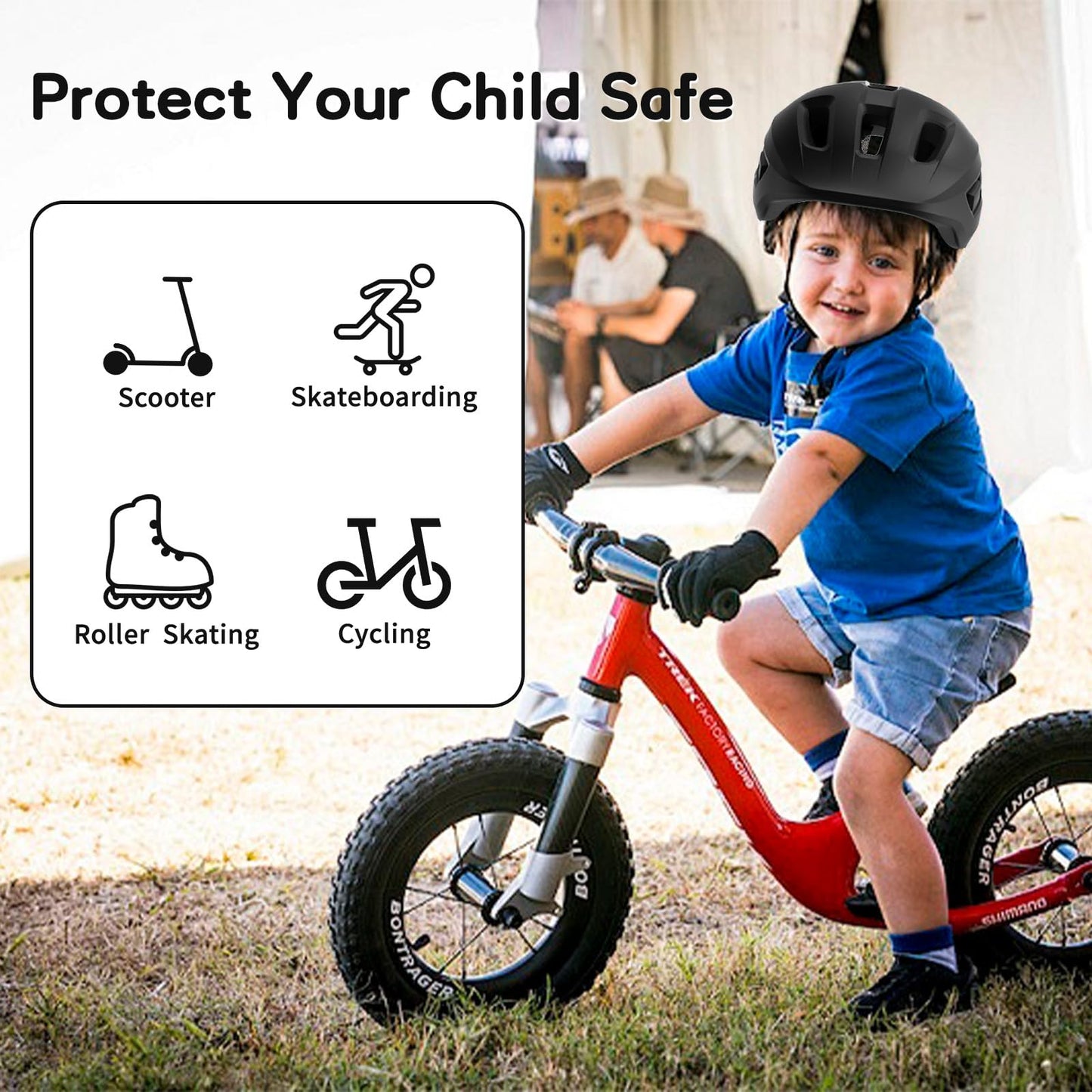 FAYDUDU Toddler Helmet Children's Bicycle Helmet Baby Multi-Sport Adjustable Helmet Sports Helmet Cycling Bicycle Scooter Skateboard Helmet Lightweight for Children Boys Girls from 2-8 Years Old