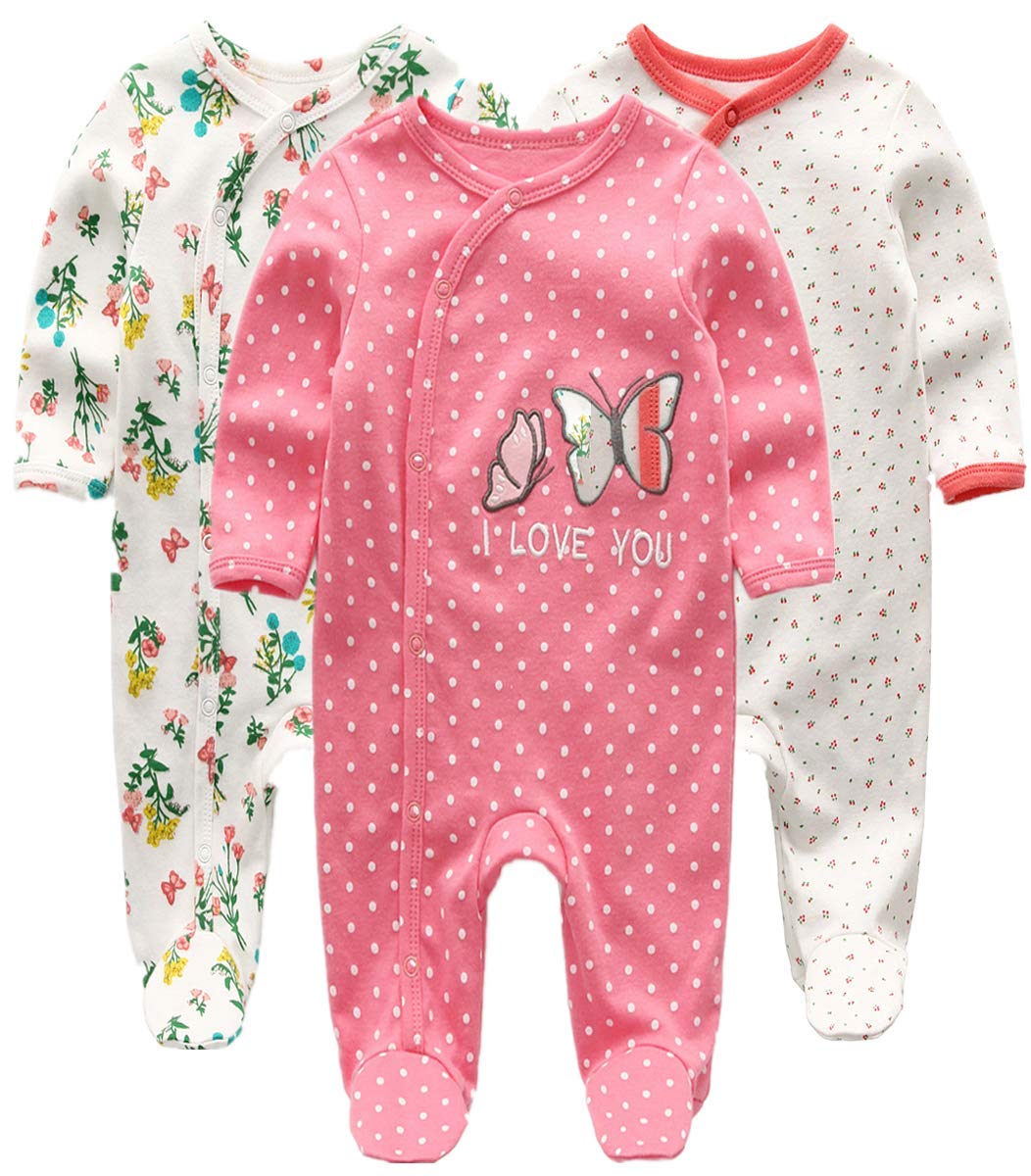 Chamie Baby Rompers Long Sleeve Cotton Rompers 0-3m/3-6m/6-9m/9-12m