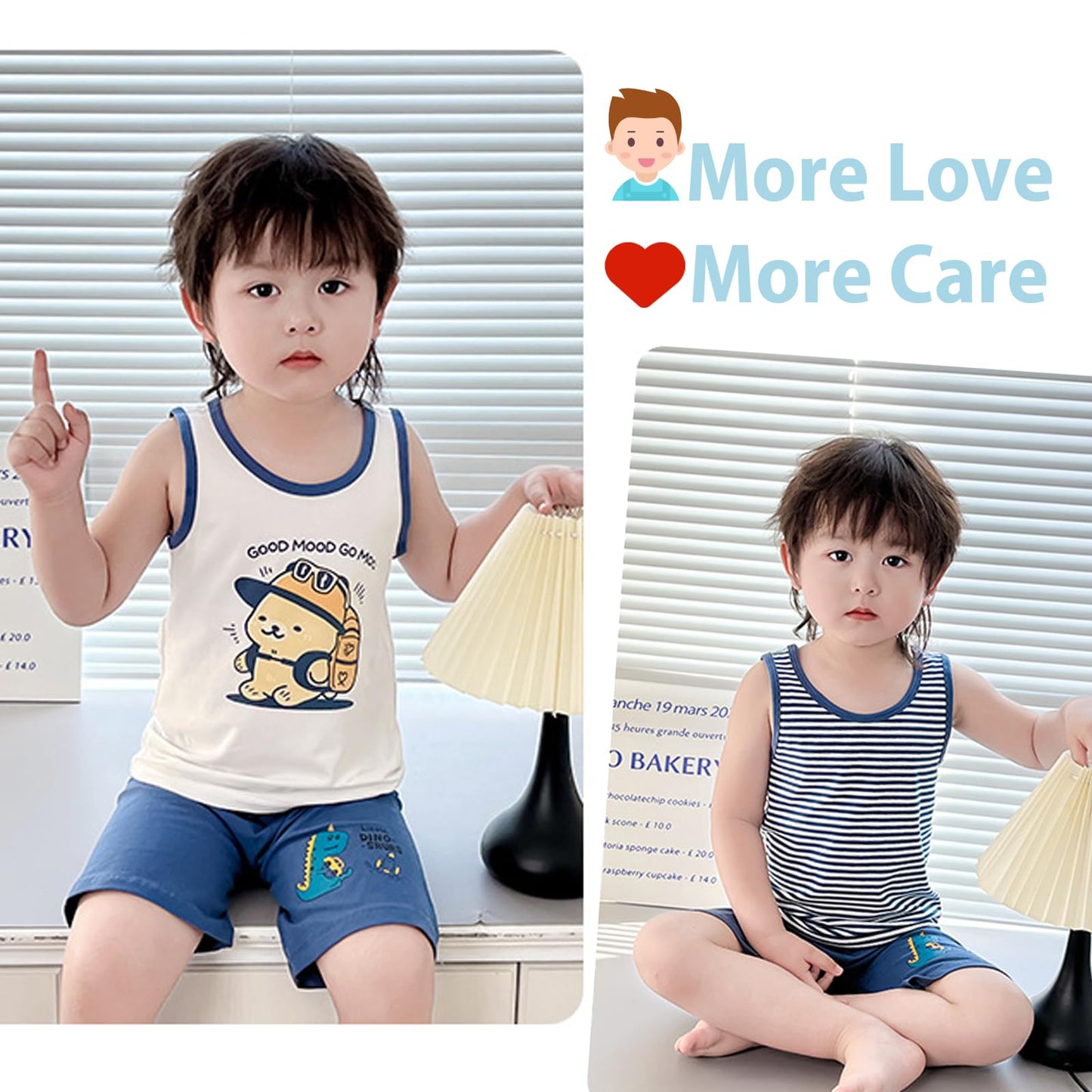 Boletochic 2-10 Years Boys' Vests Cotton Sleeveless Underwear Boys Breathable Soft Tank Tops Pack of 5