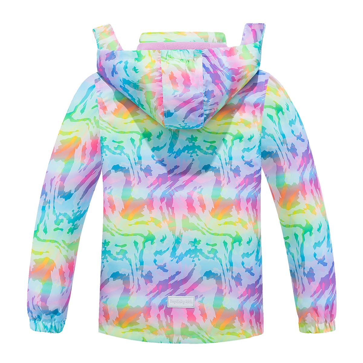 linboo softshell jacket girls' transitional jacket with hood, fleece-lined windbreaker, breathable rain jacket, waterproof outdoor jacket for children