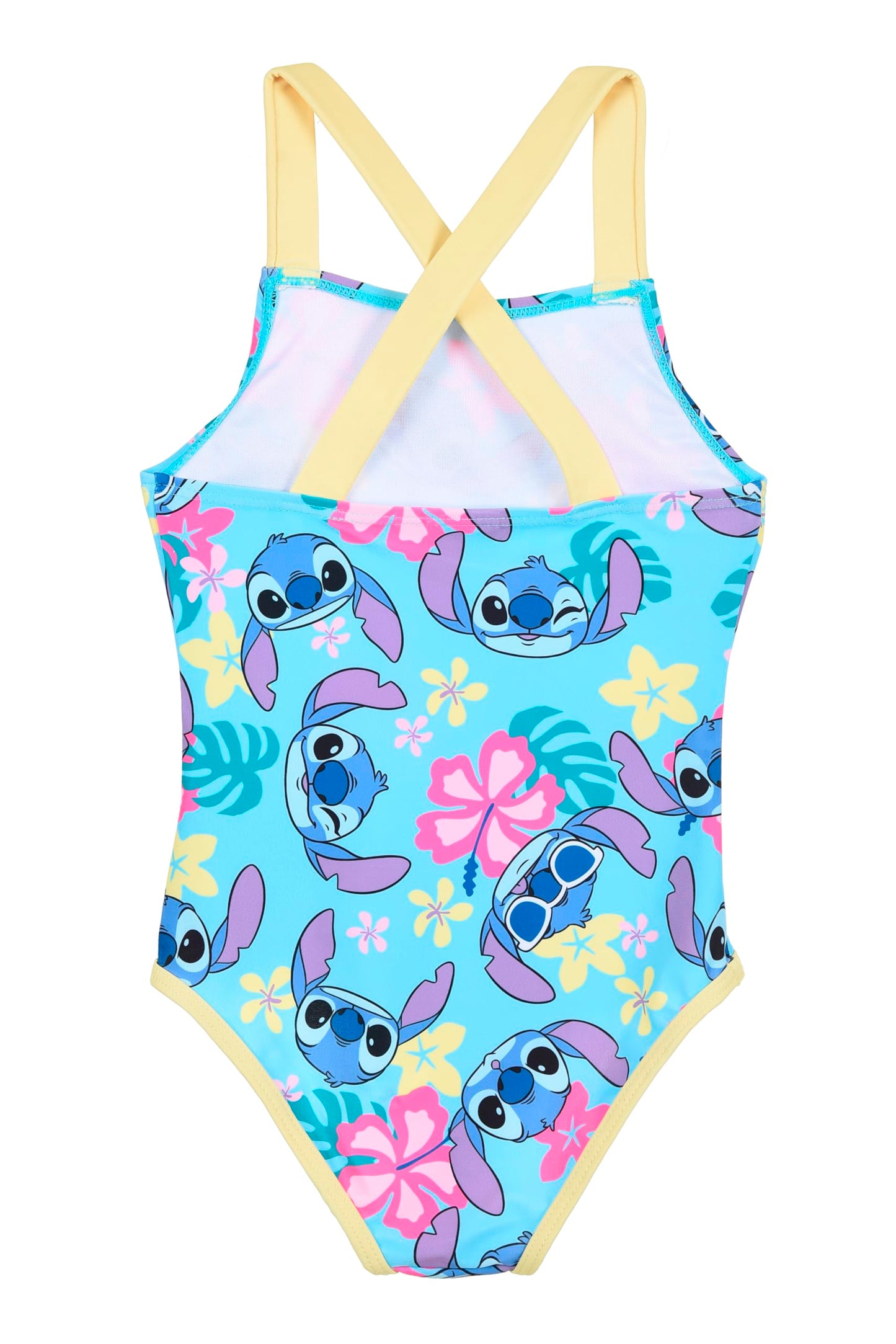 Disney Stitch Badeanzug für Mädchen, Tropisches Design Einteiliger Badeanzug, Größen 3 bis 8 Jahre
