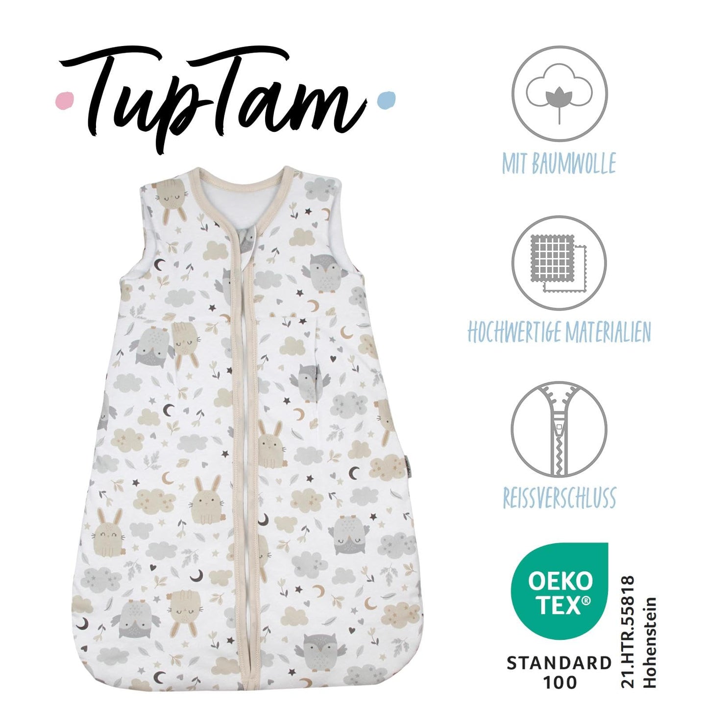 TupTam All-Season Baby Sleeping Bag, Sleeveless, Padded
