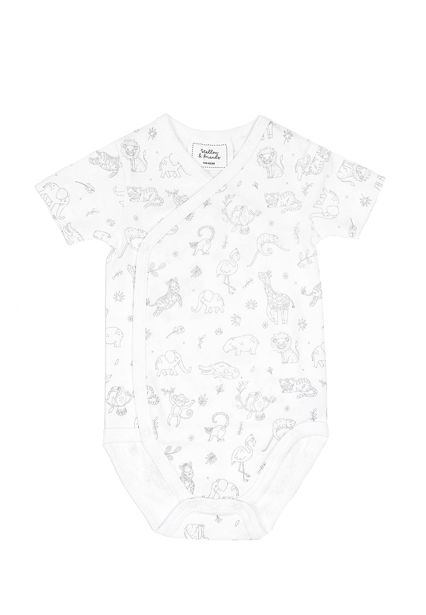 Stellou & friends Baby Body, 100% Bio-Baumwoll Wickelbody 3er MultiSet, kuschelweiche und hochwertige Kinder Kleidung für Jungs und Mädchen, Langarm & Kurzarm-body, OEKO-TEX 100 Zertifiziert