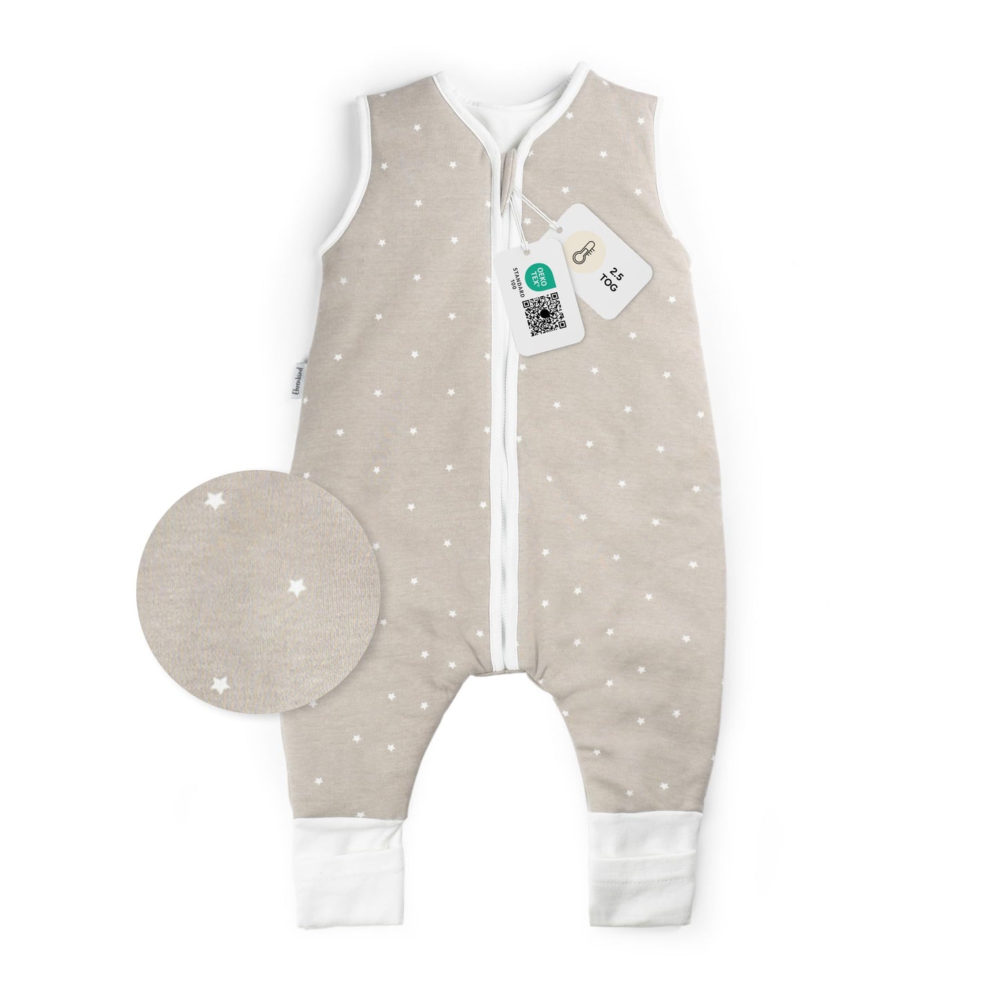 Ehrenkind® Baby Sleeping Bag with Feet, 2.5 Tog, Organic Cotton, All-Year Sleeping Bag, Oeko-Tex Seal, Children’s Winter and Summer Sleeping Bag