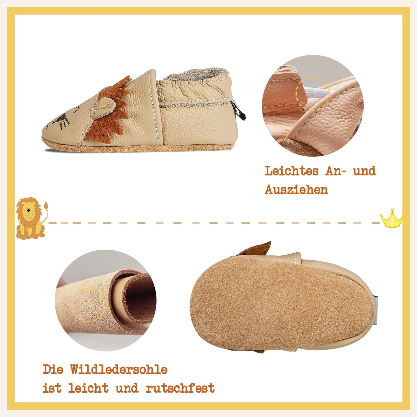 Babyschuhe IceUnicorn Krabbelschuhe für Babys, weiche Leder-Laufschuhe für Jungen und Mädchen, Lederschuhe für Kleinkinder, Baby Hausschuhe