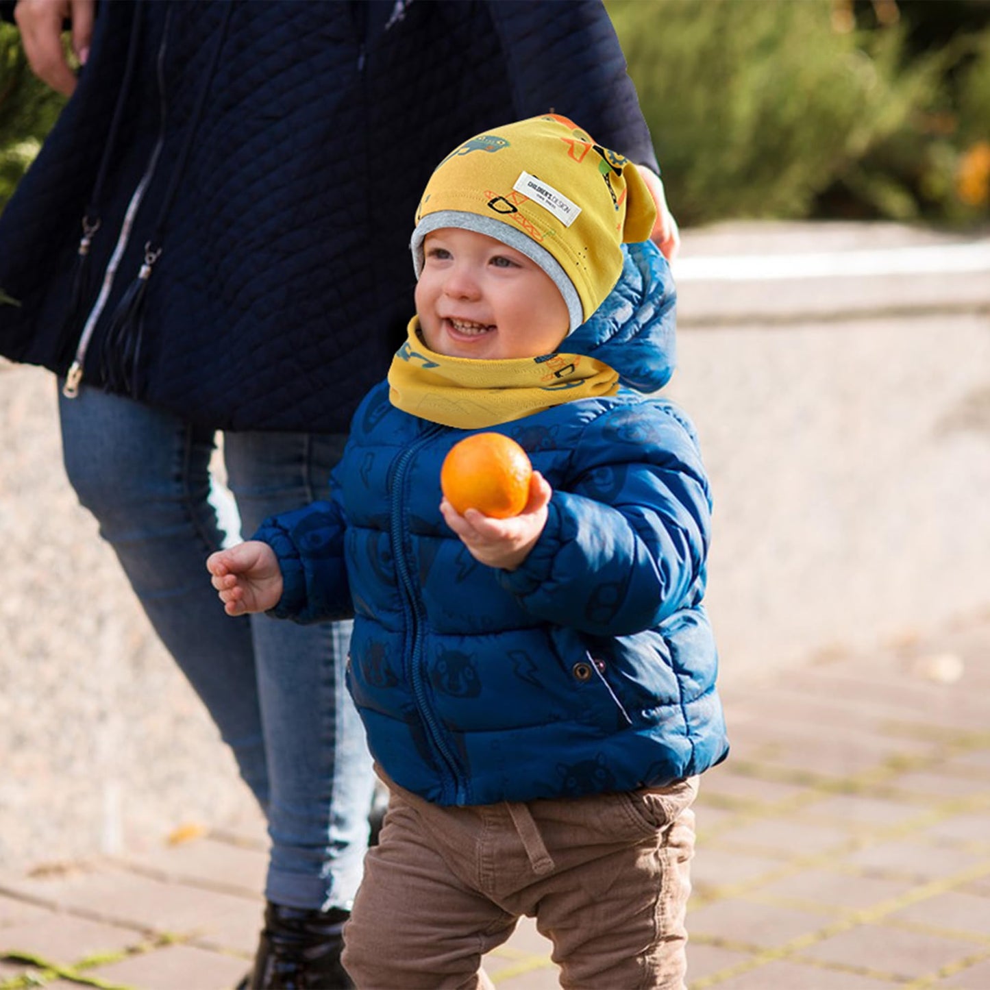 Kinder Beanie Mütze & Loop Schal Set, 95% Baumwolle Mütze Schal Set Mädchen Jungen 2-8 Jahren, Schlauchschal Warme Wintermütze Strickmützen für Herbst Winter Frühling