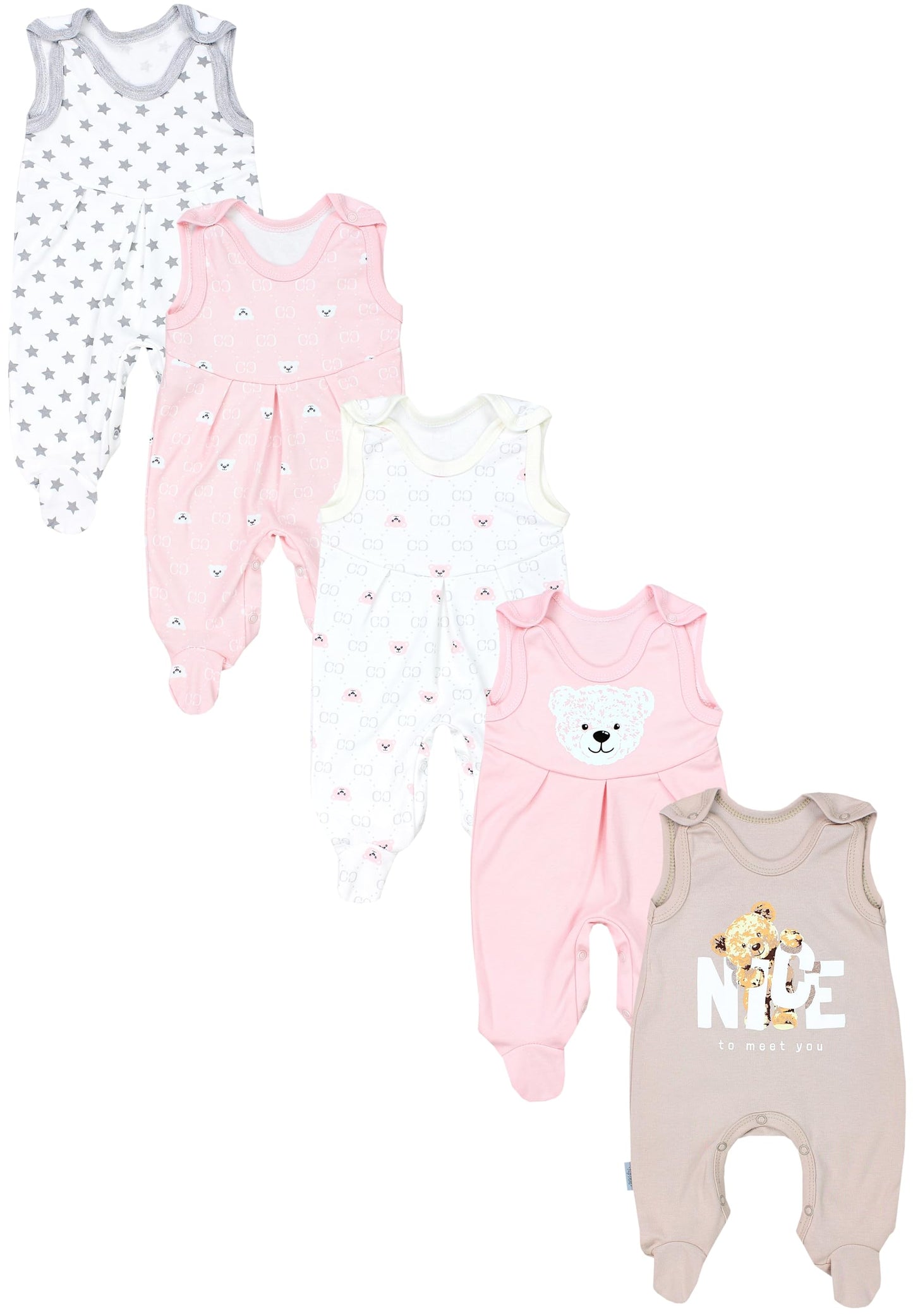 TupTam Baby Unisex Strampler mit Aufdruck Spruch 5er Pack