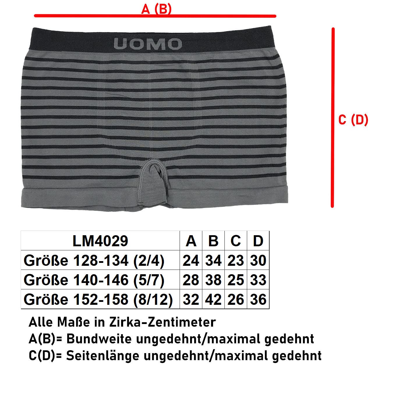 LisaModa Jungen Retroshort 8er Pack Seamless Stretch Unterhosen Farbset