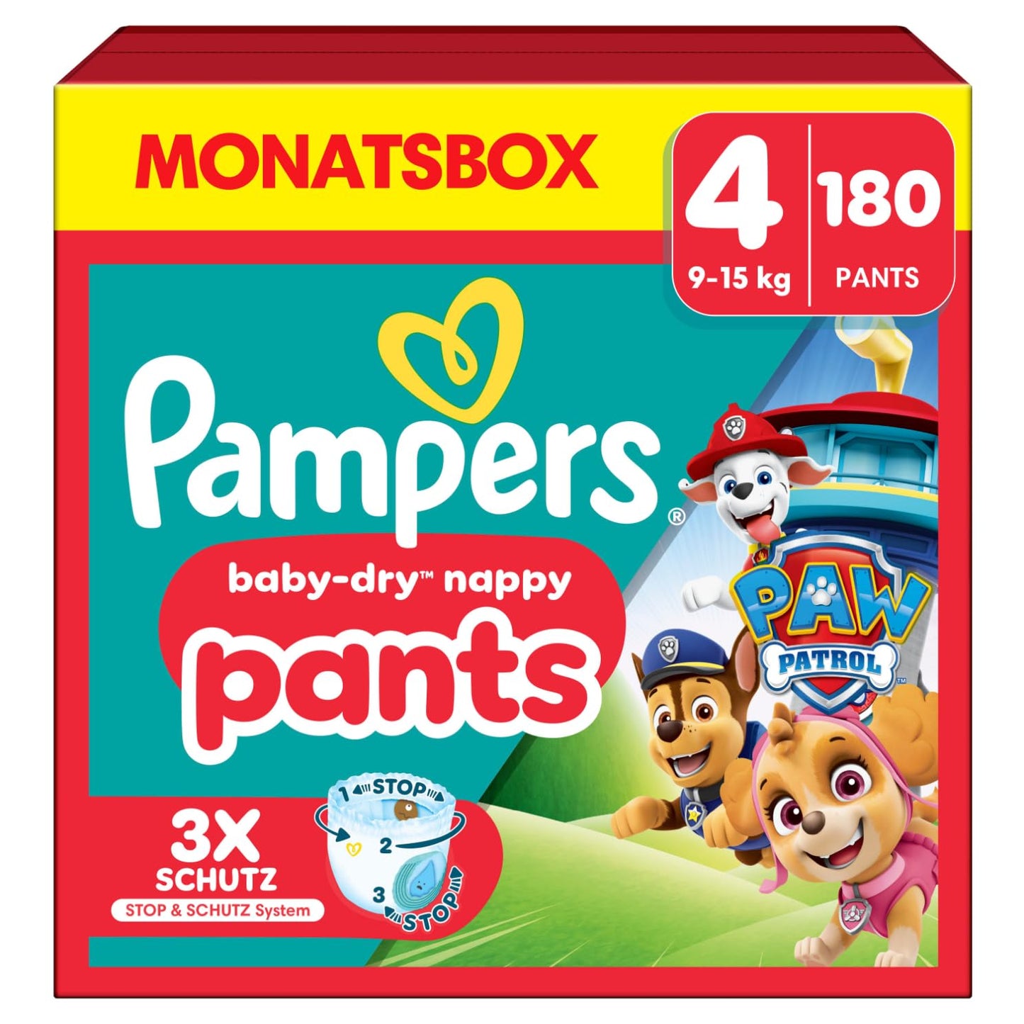 Pampers Baby-Dry Pants Paw Patrol Edition Größe 5, 160 Windeln, 11kg-17kg, 360° Passform hilft, Auslaufen zu verhindern