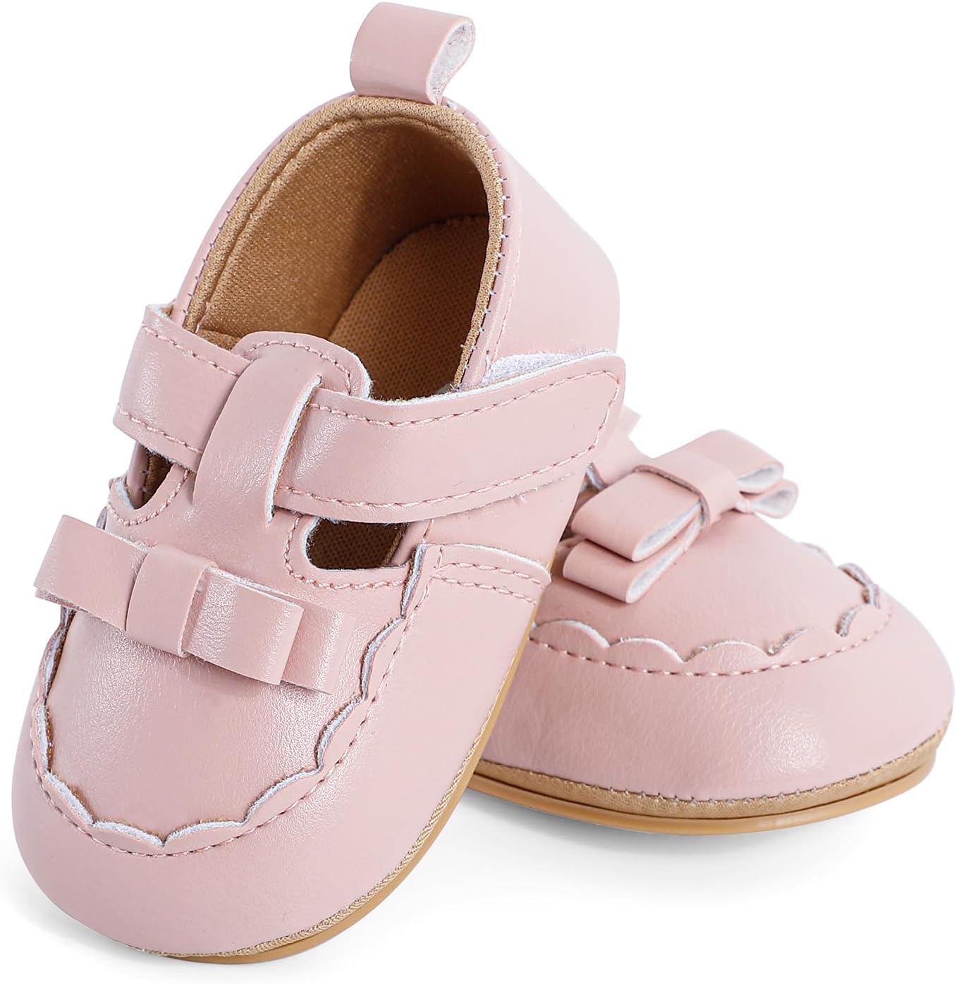 Cheerful Mario Baby Mädchen Schuhe Baby Ballerina Schuhe Lauflernschuhe Taufe Schuhe mit Bowknot PU Leder Babyschuhe
