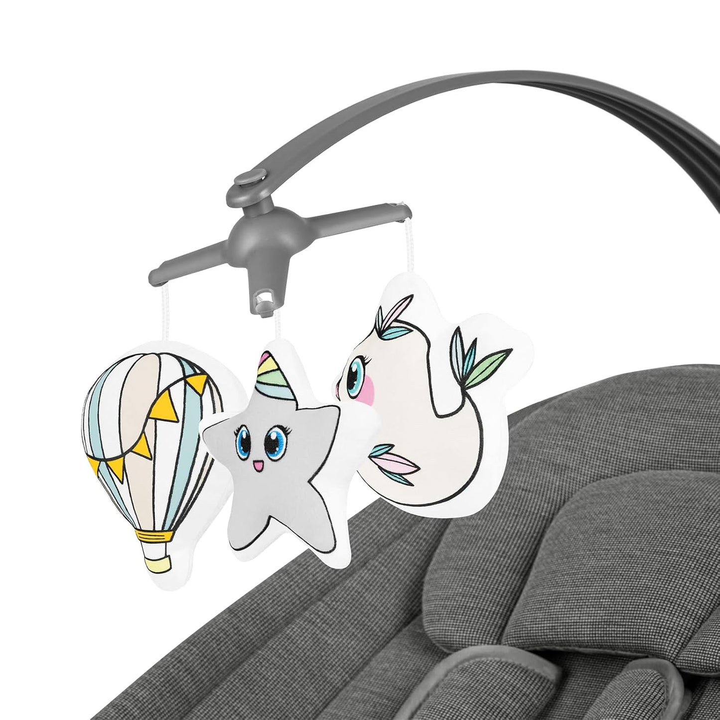 LIONELO BLOSSOM Elektrische Babywippe bis zu 9 kg Babyliege Verstellbare Rückenlehne Natürliches Schaukeln 5 Geschwindigkeiten Ergonomischer Sitz Bluetooth-Fernbedienung, 5 Melodien