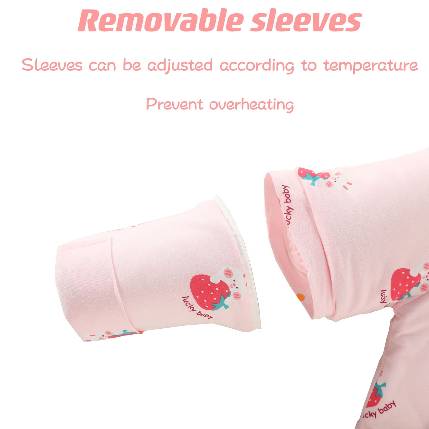 Chilsuessy Baby Sleeping Bag Winter with Removable Long Sleeve Organic Cotton Baby Sleeping Bag Small Children All-Year Sleeping Bag Pyjamas for Boys and Girls, Crown/2.5 Tog, 75-90 cm