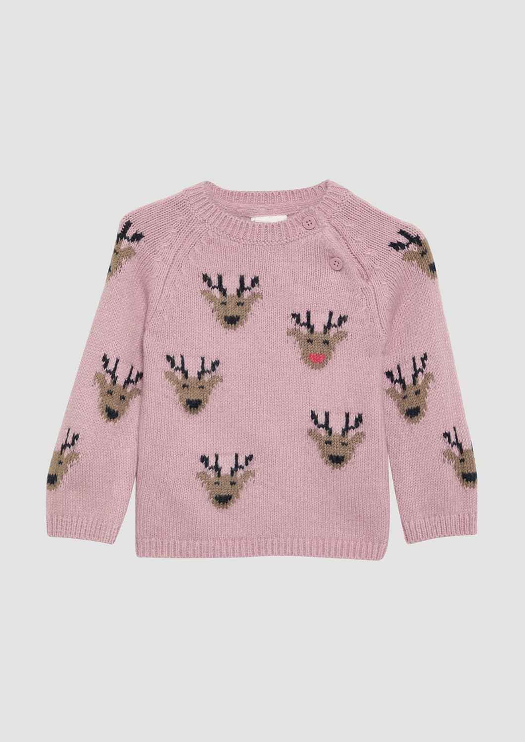 s.Oliver Mädchen Strickpullover mit Weihnachtsmotiv