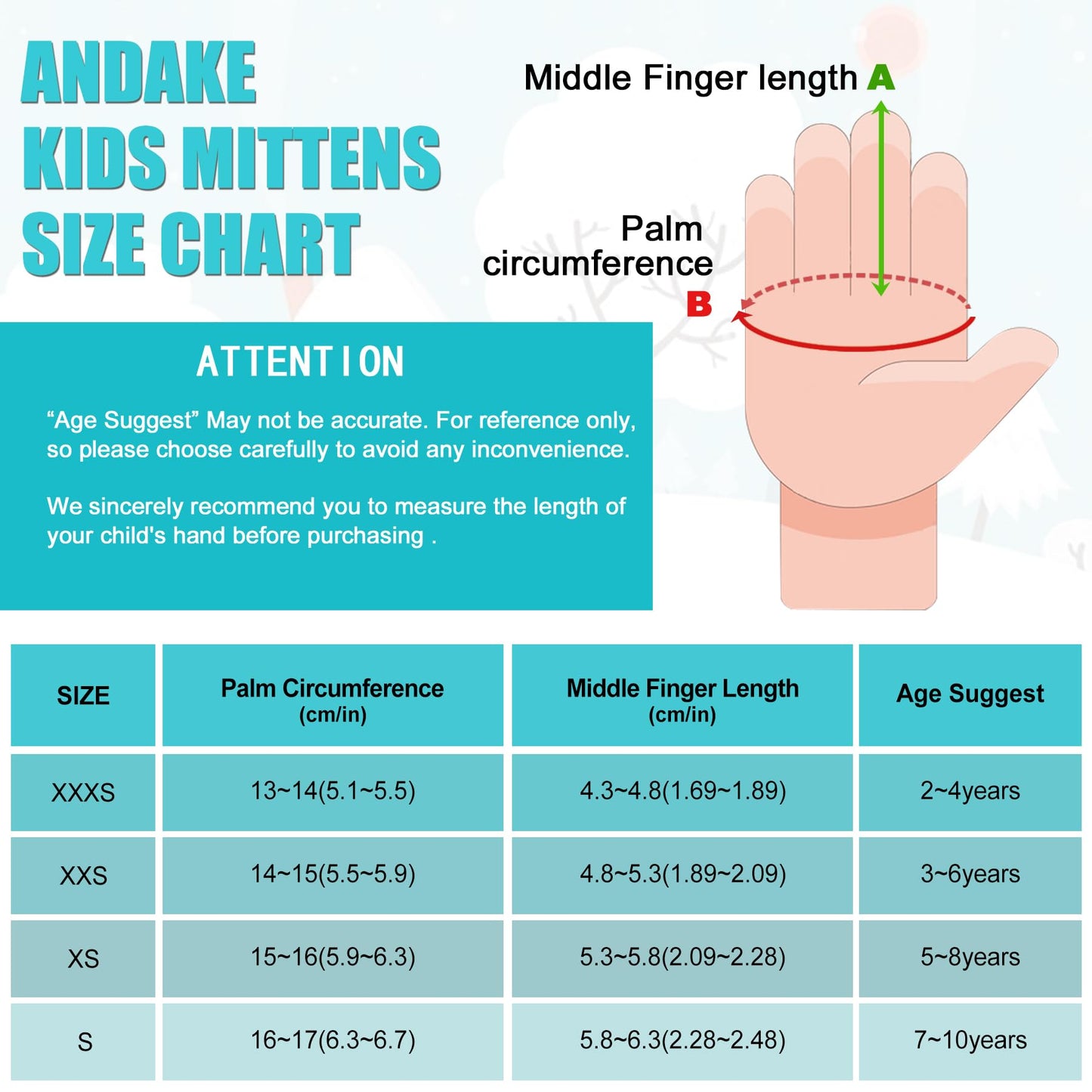Andake Children's gloves, windproof, waterproof, warm winter gloves, skiing, outdoor sports, riding gloves, boys and girls