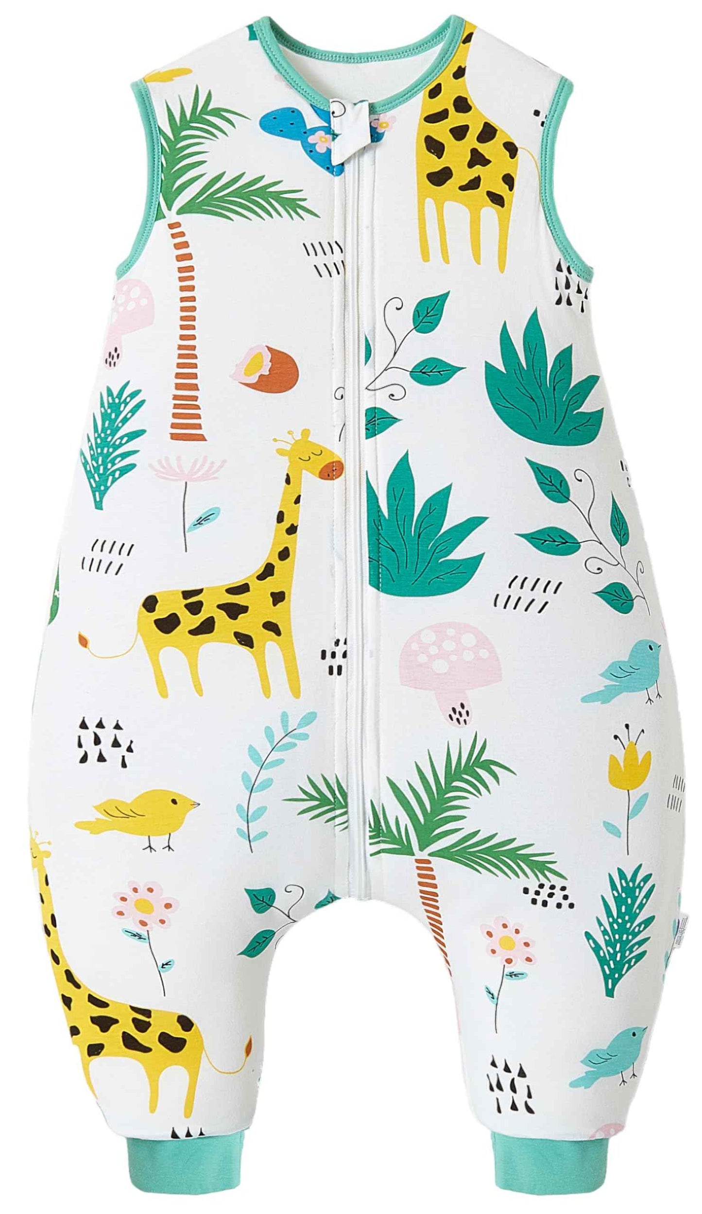 Chilsuessy Baby Sleeping Bag with Legs, 2.5 Tog All-Season Sleeping Bag (CPC Certification) for Infants, Children, Dinosaur Park, 80 cm, Baby Height 90–100 cm