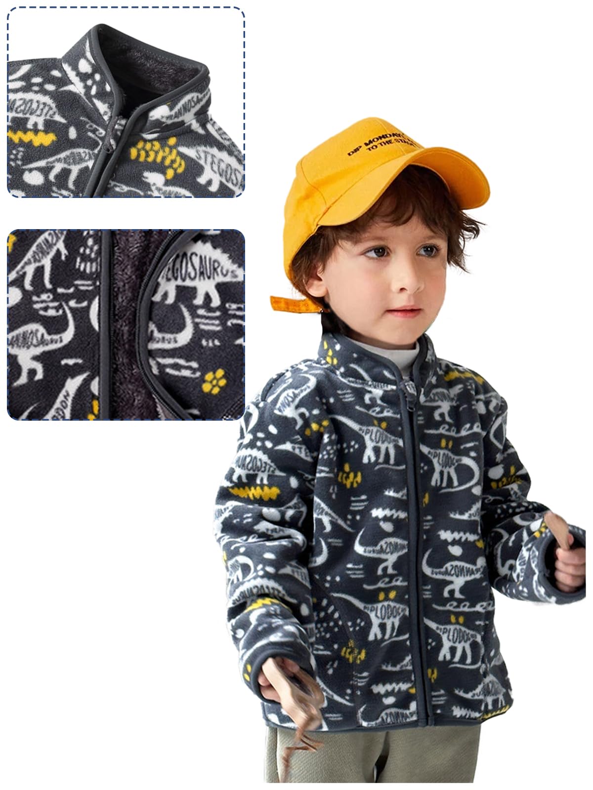 LUVCES Baby Jacket Boys Unisex Toddler Girls Kids Warm Fleece Jacket Full Zip Pullover Outerwear Sweatshirt
