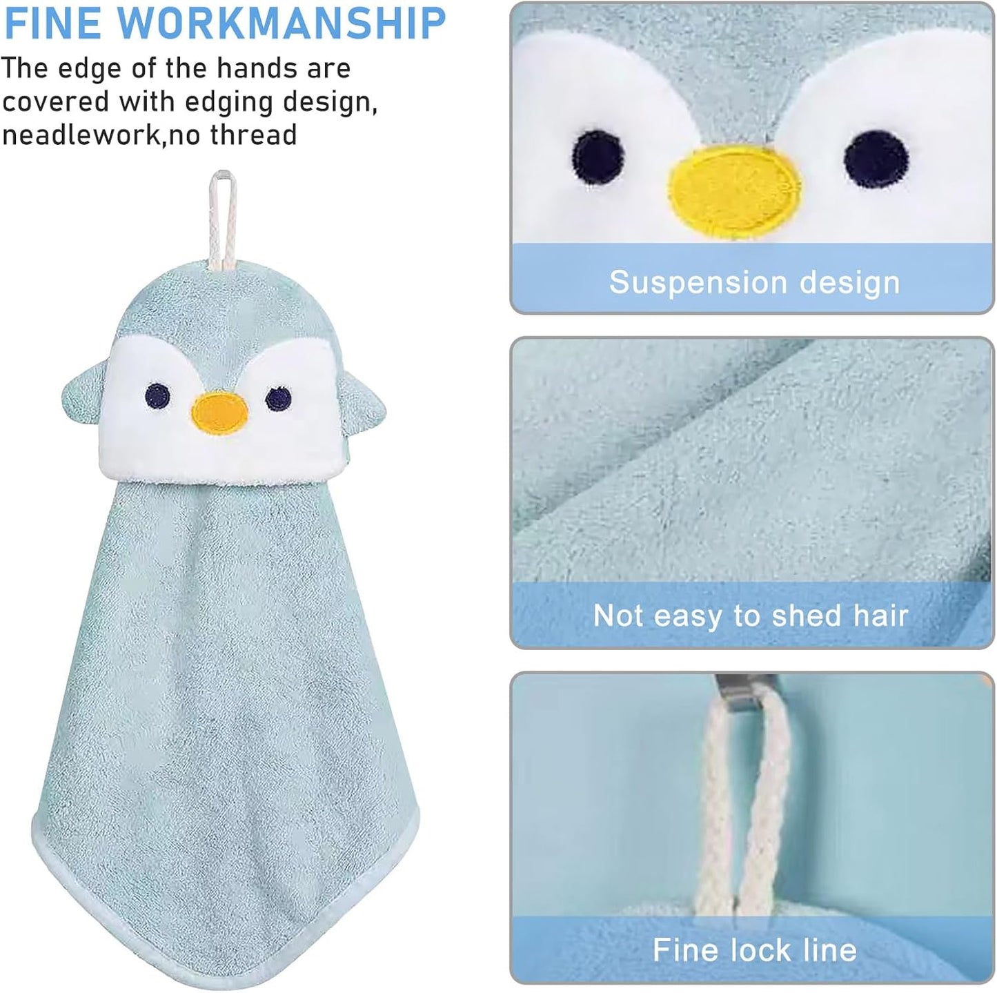 Vegena 5 Stück Kinder Handtücher Set, Waschlappen Kinder Korallenvlies Kinderhandtuch Kleine Waschlappen Baby Handtücher Süße Tiere Handtuch Kinder Personalisiert Hand Towel Kinderwaschlappen