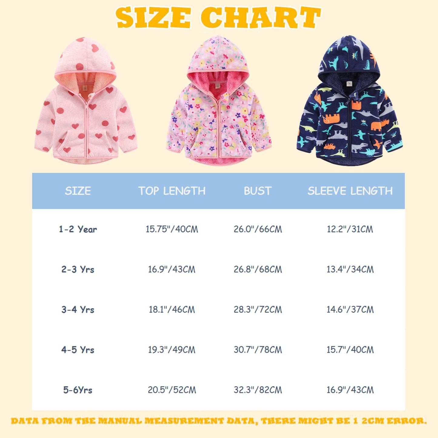 LUVCES Baby Jacket Boys Unisex Toddler Girls Kids Warm Fleece Jacket Full Zip Pullover Outerwear Sweatshirt