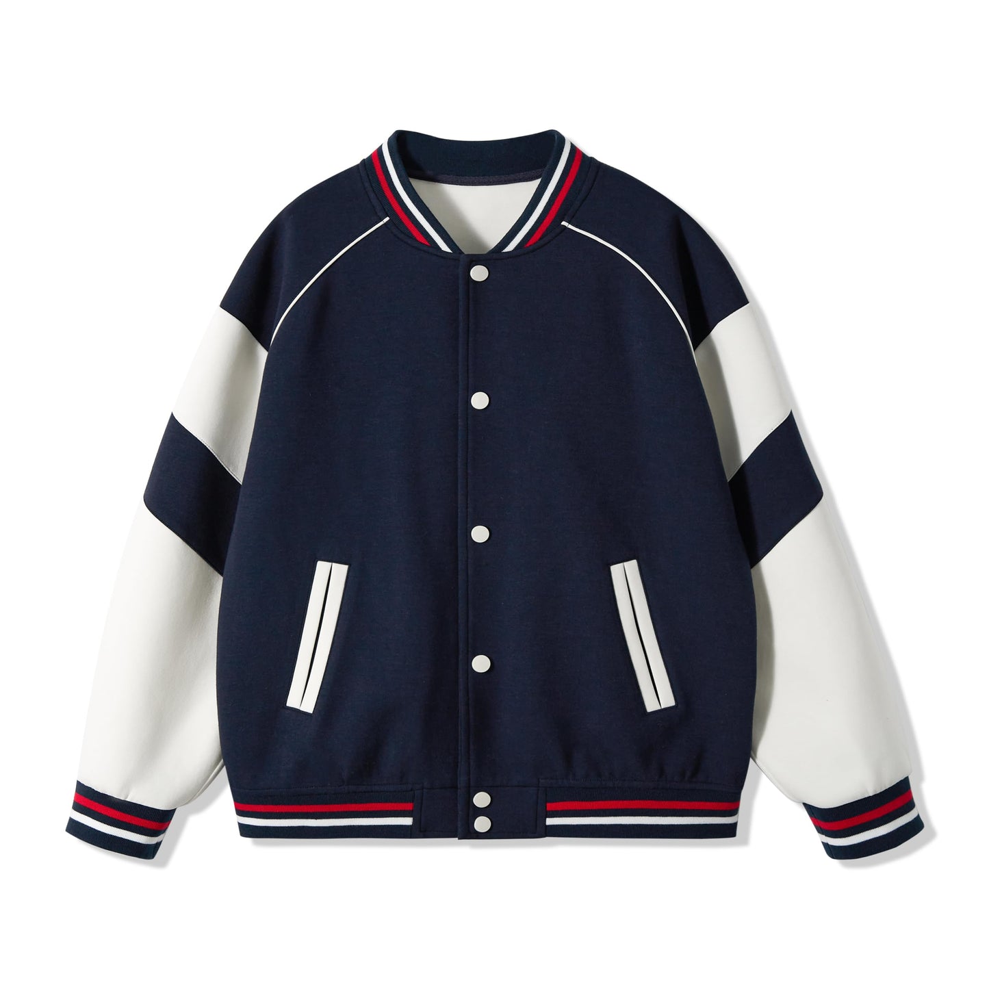 Rolanko Girls Baseball Jacket Boys Varsity Style Sweat Jacket with Pockets for School Bomber Coat for Children