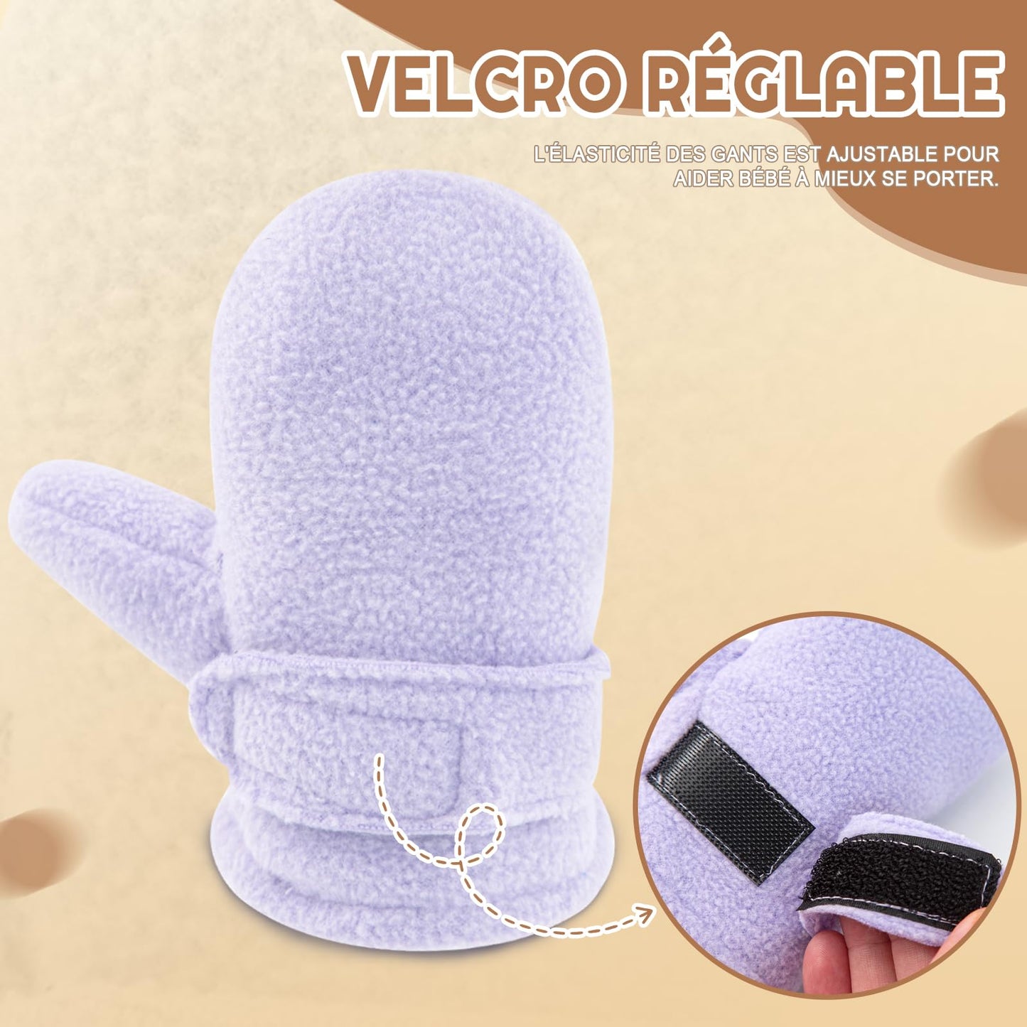 SEYUFN Baby Winter Gloves Fleece Lining Toddler Boys Warm Soft Baby Girls Adjustable Gloves Outdoor Gloves