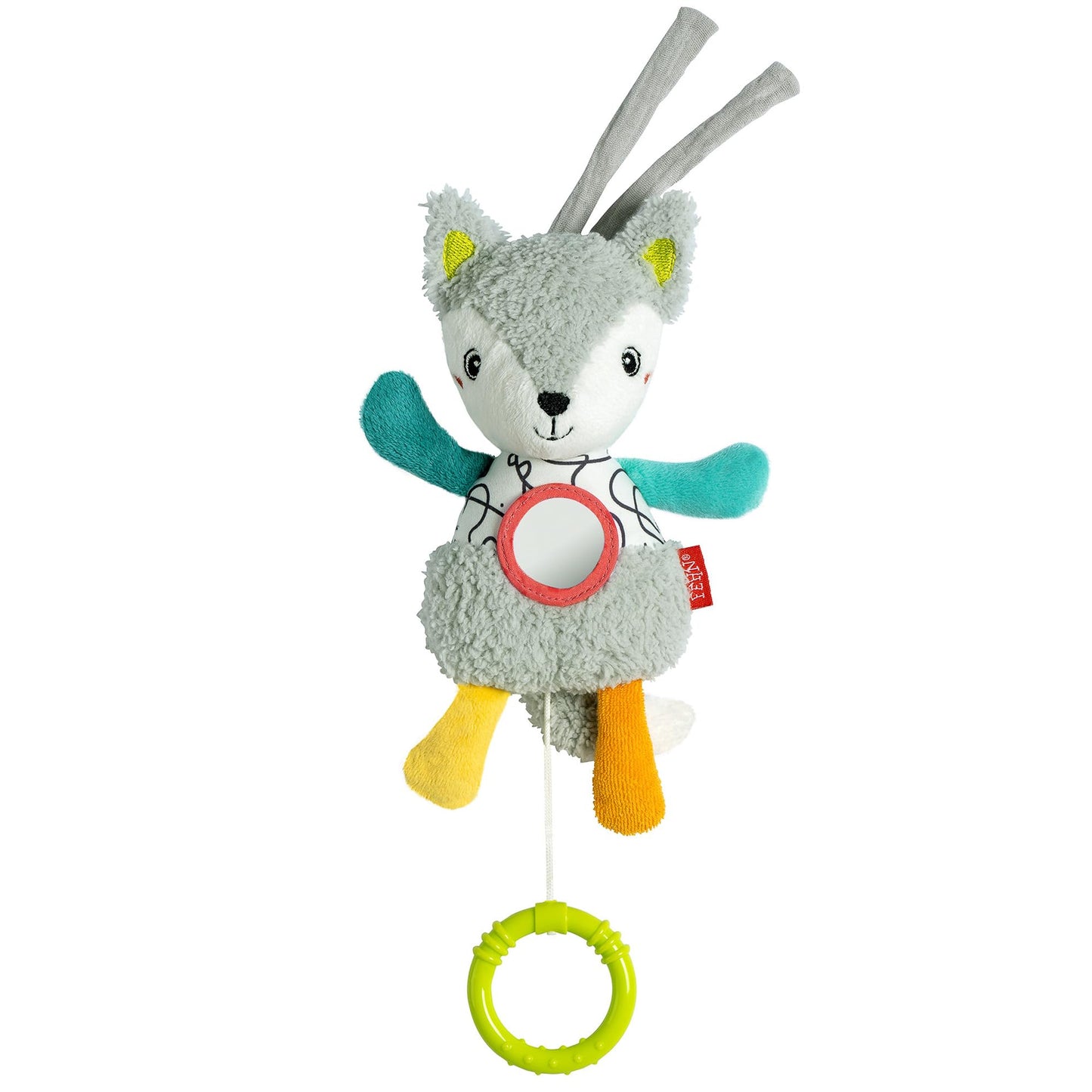 Fehn Mini-Spieluhr Otter – Kuscheltier & Einschlafhilfe: Aufzieh-Spieluhr mit sanfter Melodie Brahms Wiegenlied beruhigt in jeder Situation – für Babys und Kleinkinder ab 0+ Monaten