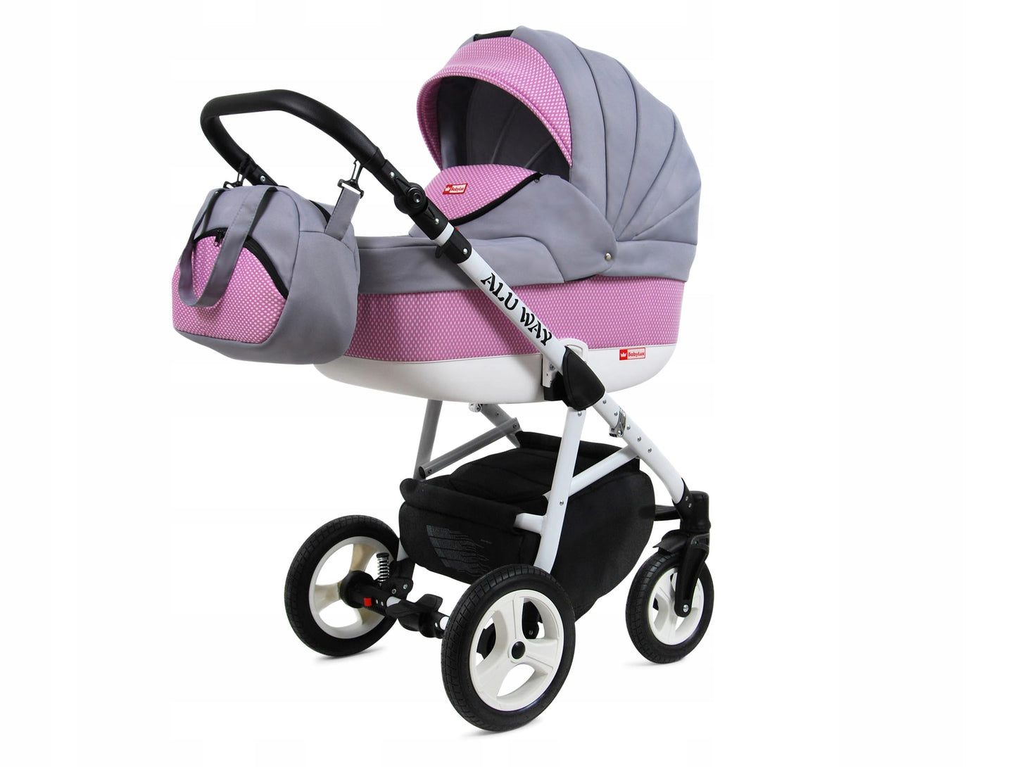 BabyLux® Kinderwagen Set 4 in 1 - Alu Way - incl. Babywanne, Buggy Sportsitz, Auto-Babyschale, ISOFIX-Basisstation - Autositz - Kinderwagenset - Kombikinderwagen mit Wickeltasche usw.