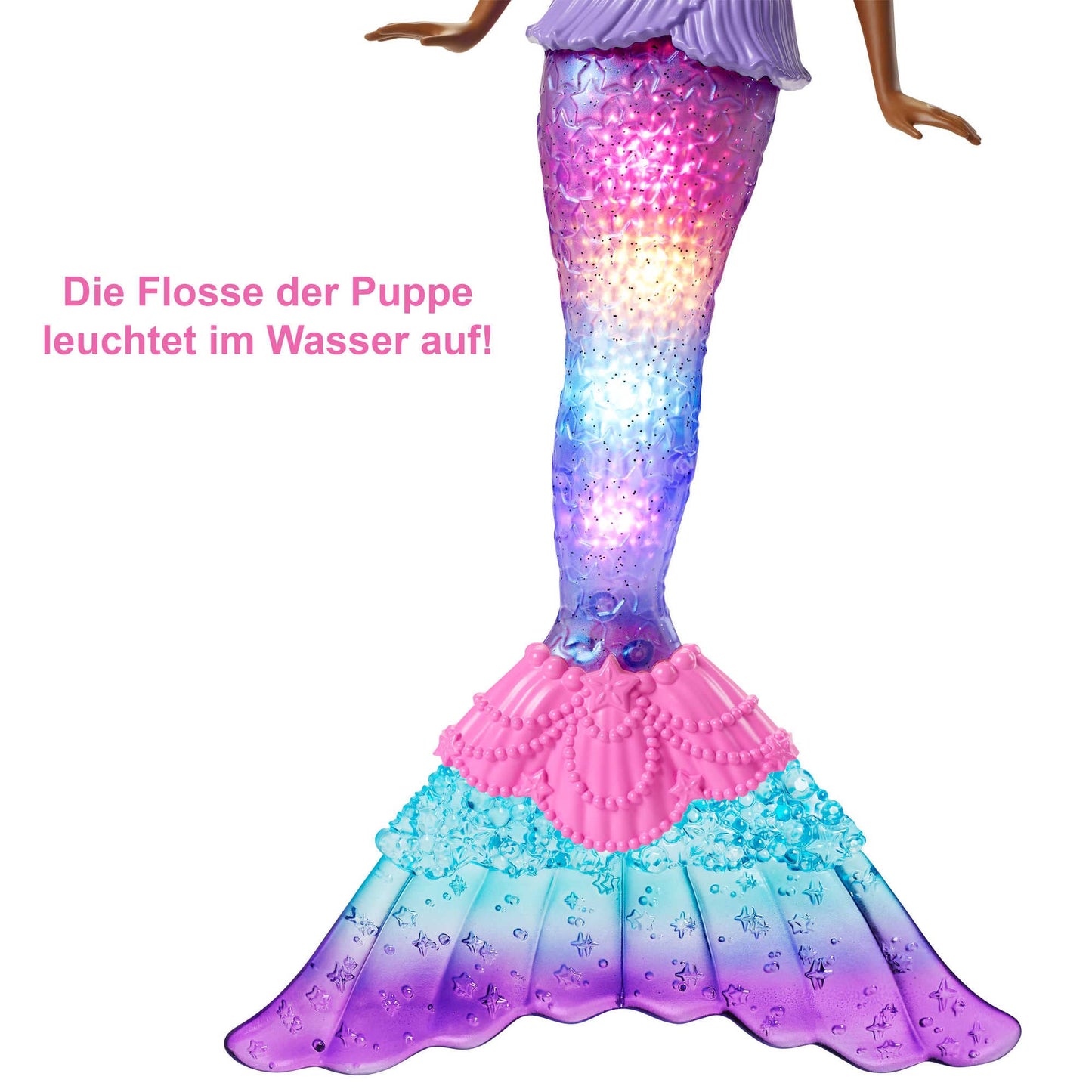 Barbie Dreamtopia Zauberlicht Meerjungfrau Puppe mit blonden Haaren, Barbiepuppe mit Meerjungfrauenschwanz, geeignet als Geschenk für Kinder ab 3 Jahren, HDJ36