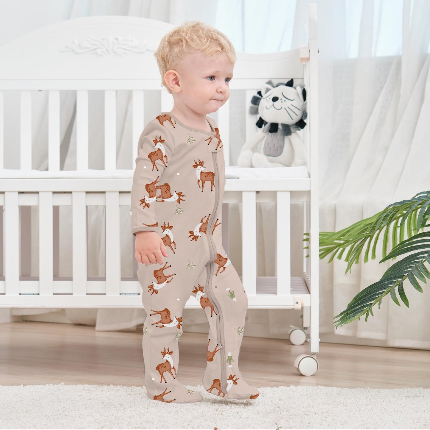Newborn Baby Boys Girls Rompers with Foot Baby Pajamas One-Piece Long Sleeve Jumpsuit Infant Spring Autumn Bodysuit, 3 Pack