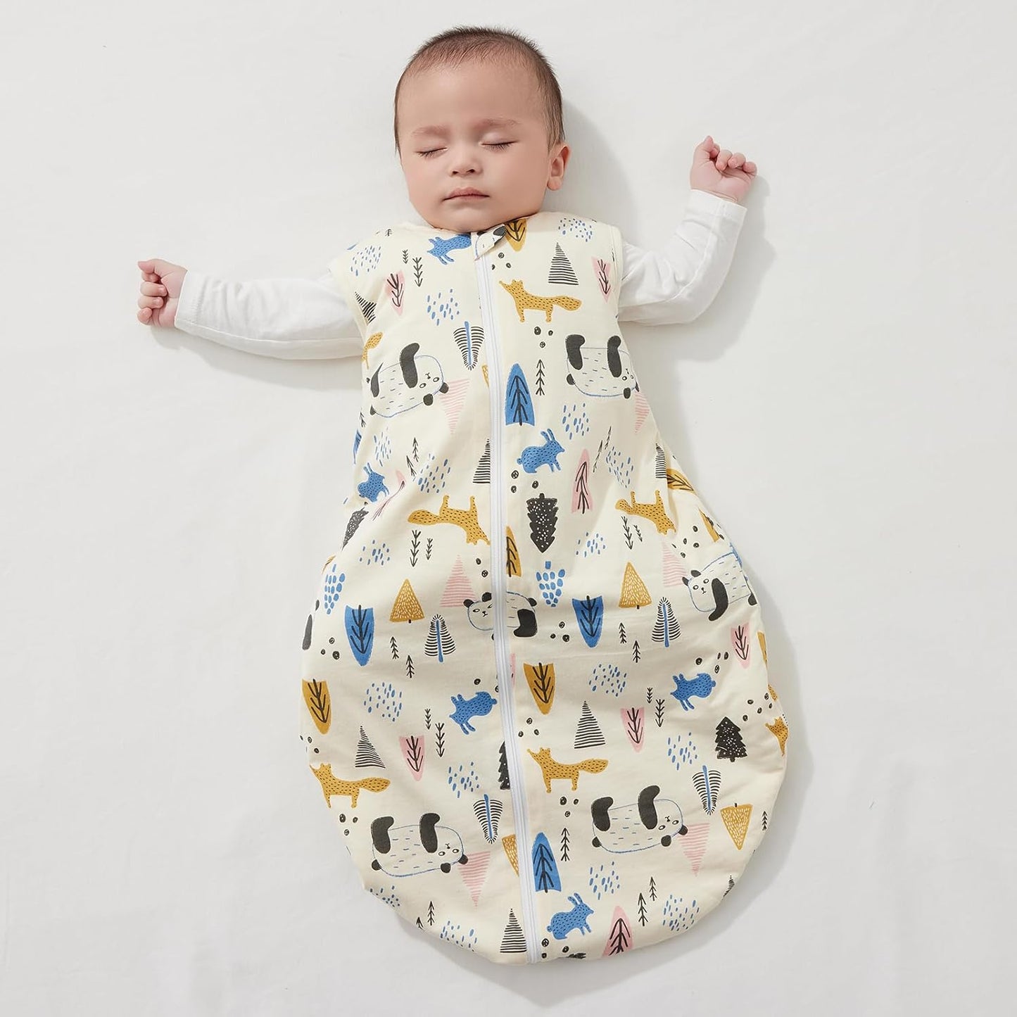 Duomiaomiao 3.5 Tog Baby Sleeping Bag, 100% Cotton Baby Sleeping Bag, Winter, Girls Newborn, Boys Sleeping Bag, Warm Newborn Children (100)