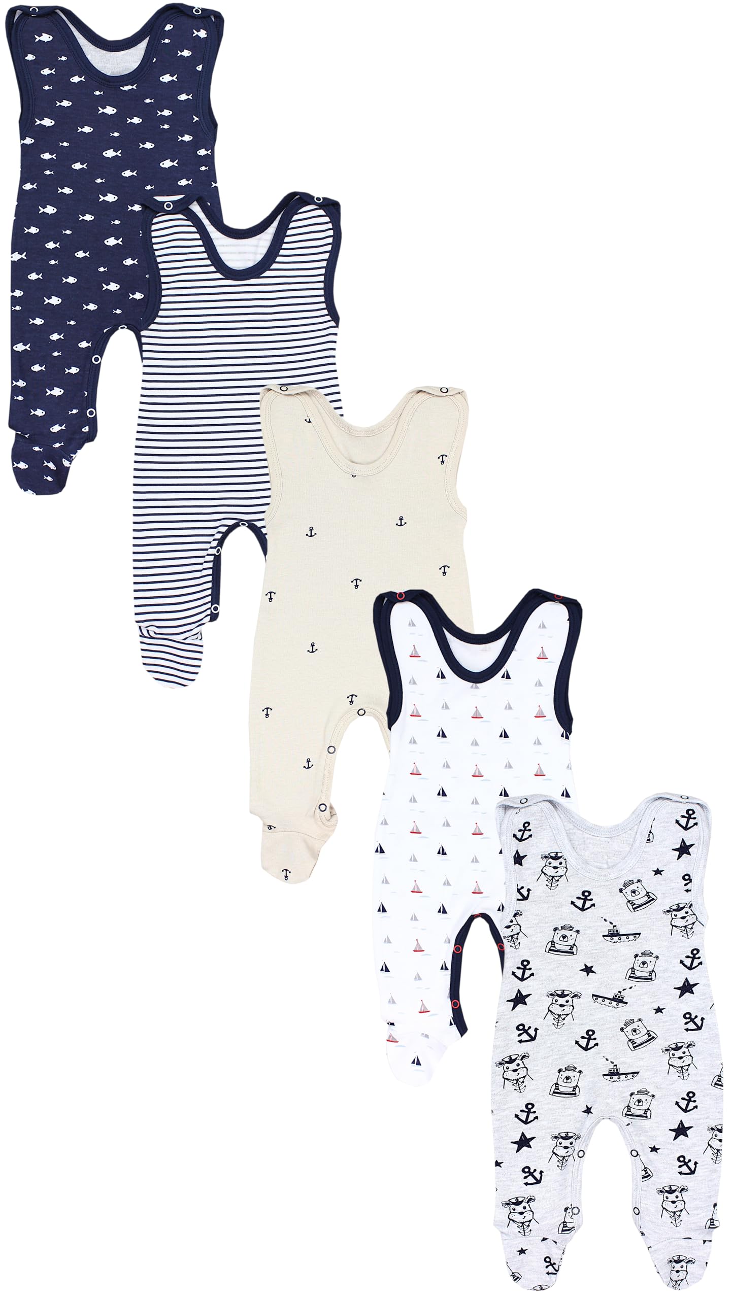 TupTam Baby Unisex Strampler mit Aufdruck Spruch 5er Pack