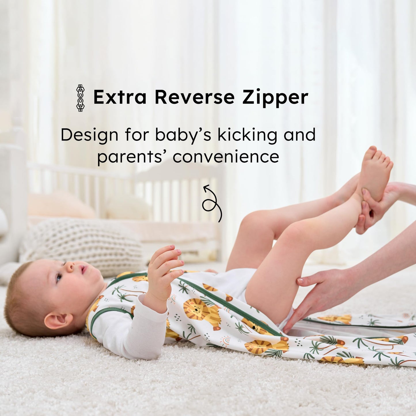 FIEMOL Baby Sleeping Bag 2.5 Tog 0-6 Months, Winter Cotton Newborn Baby Sleeping Bag, Wearable Blanket for Infants and Toddlers, 2-Way Zip Sleeping Bag, 67 cm, Rainbow