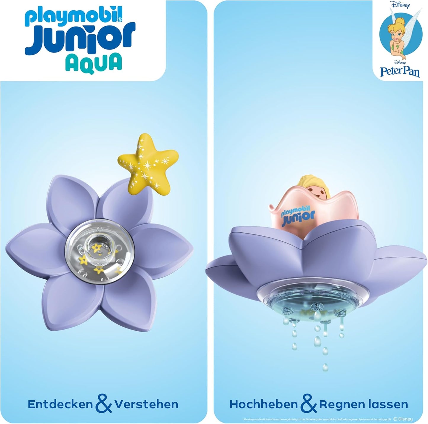 PLAYMOBIL JUNIOR Aqua & Disney | Tinkerbells magische Feen-Schwimmblume | Nachhaltiges Wasserspielzeug ab 1 Jahr | Geschenk für Kleinkinder | Fördert Kreativität & Rollenspiel | 71772