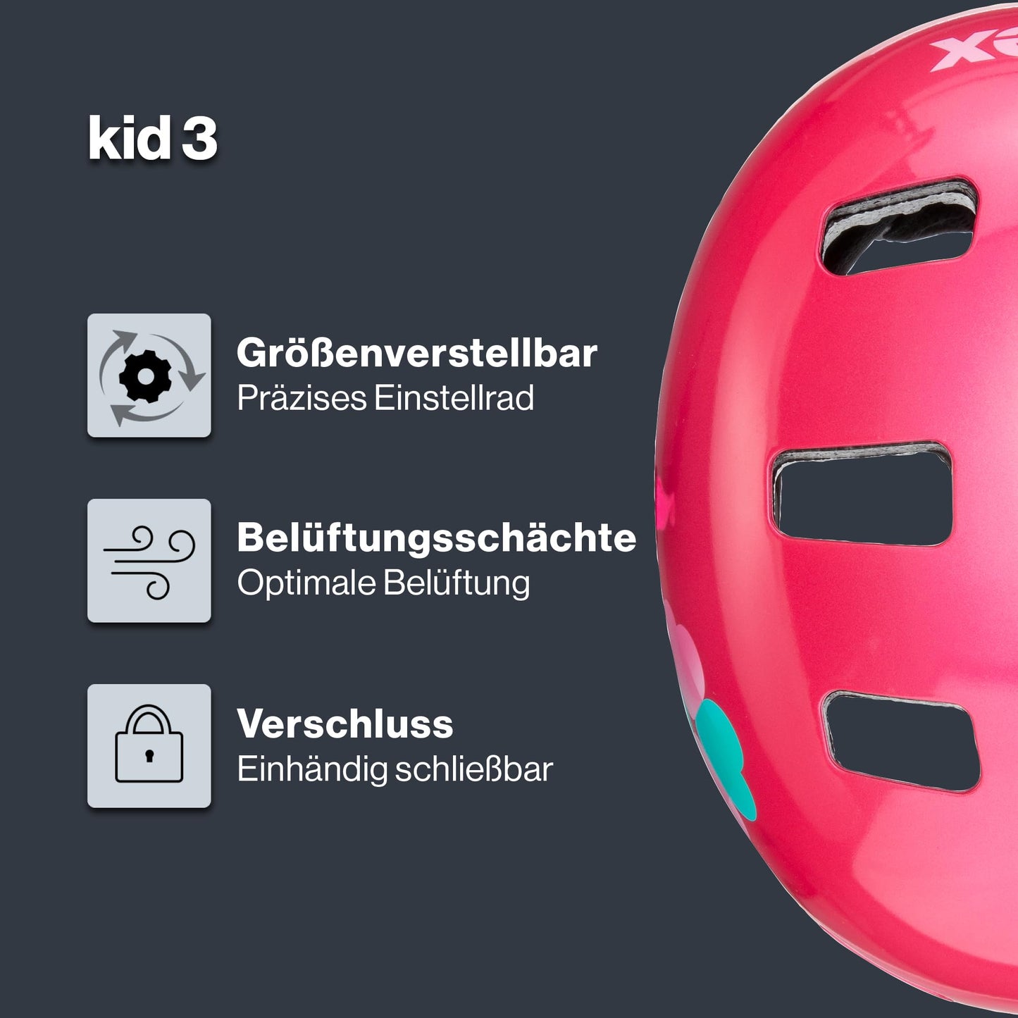 uvex Kid 3 - robust bicycle helmet for children - individual size adjustment - washable interior