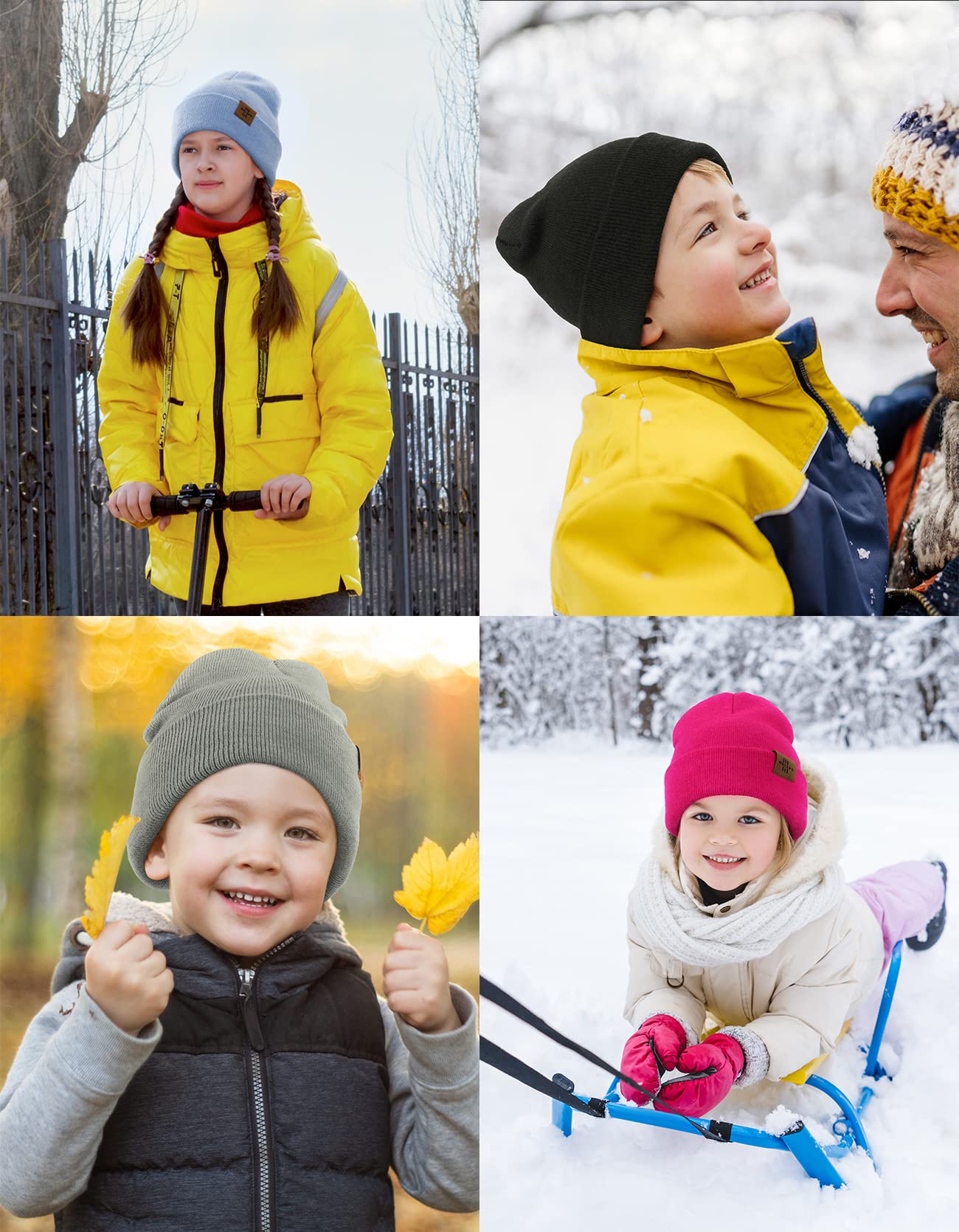 Wmcaps Mütze Kinder Jungen, Warme Weiche Wintermützen für Mädchen Kleinkind Baby, Doppellagige Strickmütze Kinder
