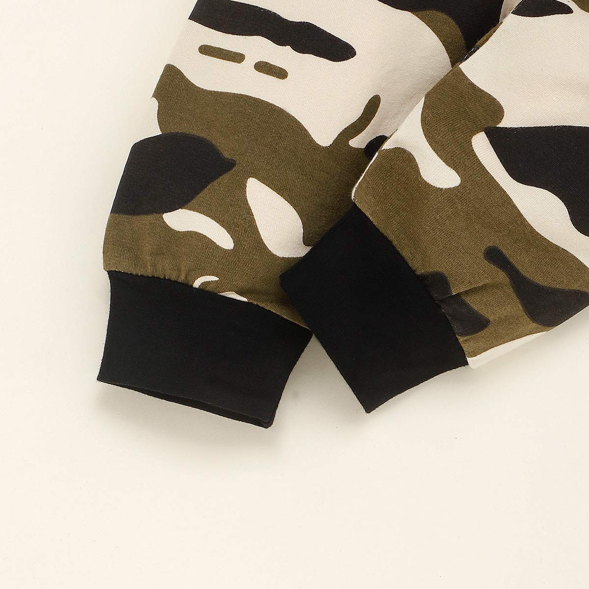 Juflam Baby Boy Camouflage Outfits Set Langarm Daddy's Boy Camo Hoodie Top mit Tasche + Hose