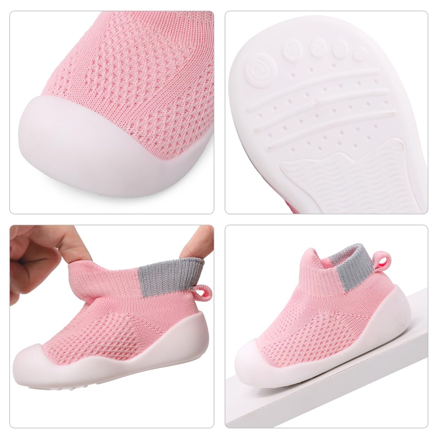 LACOFIA Babyschuhe für Mädchen und Jungen - Atmungsaktive Krabbelschuhe mit rutschfester Gummisohle für Kleinkinder